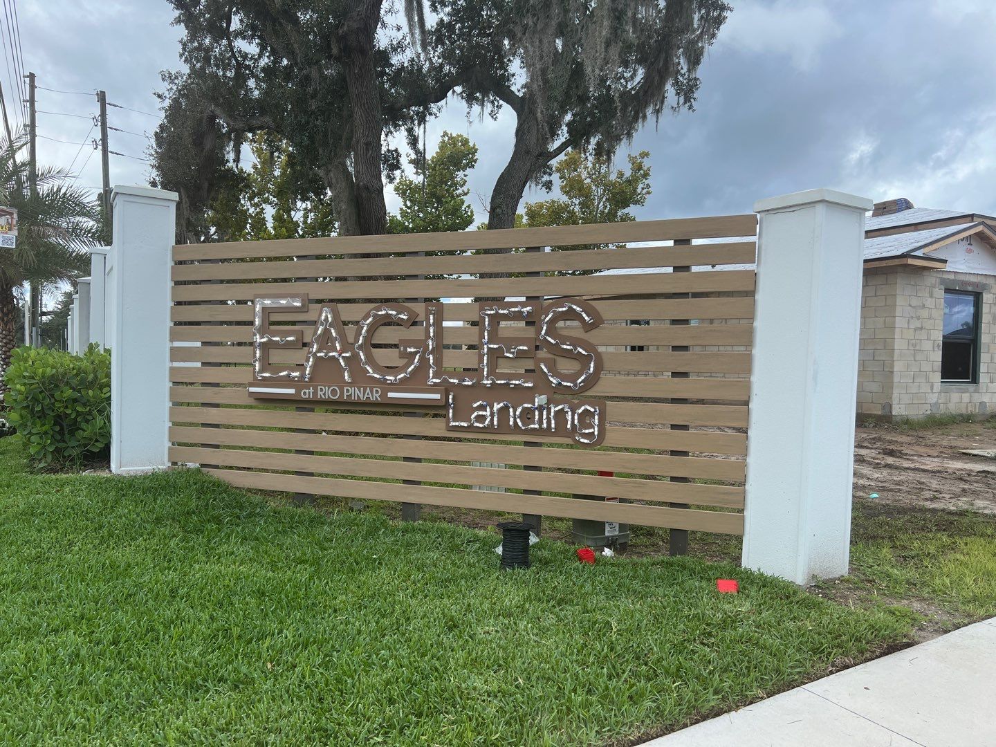 Eagles landing Channel Letters on Backer by SignCrafters