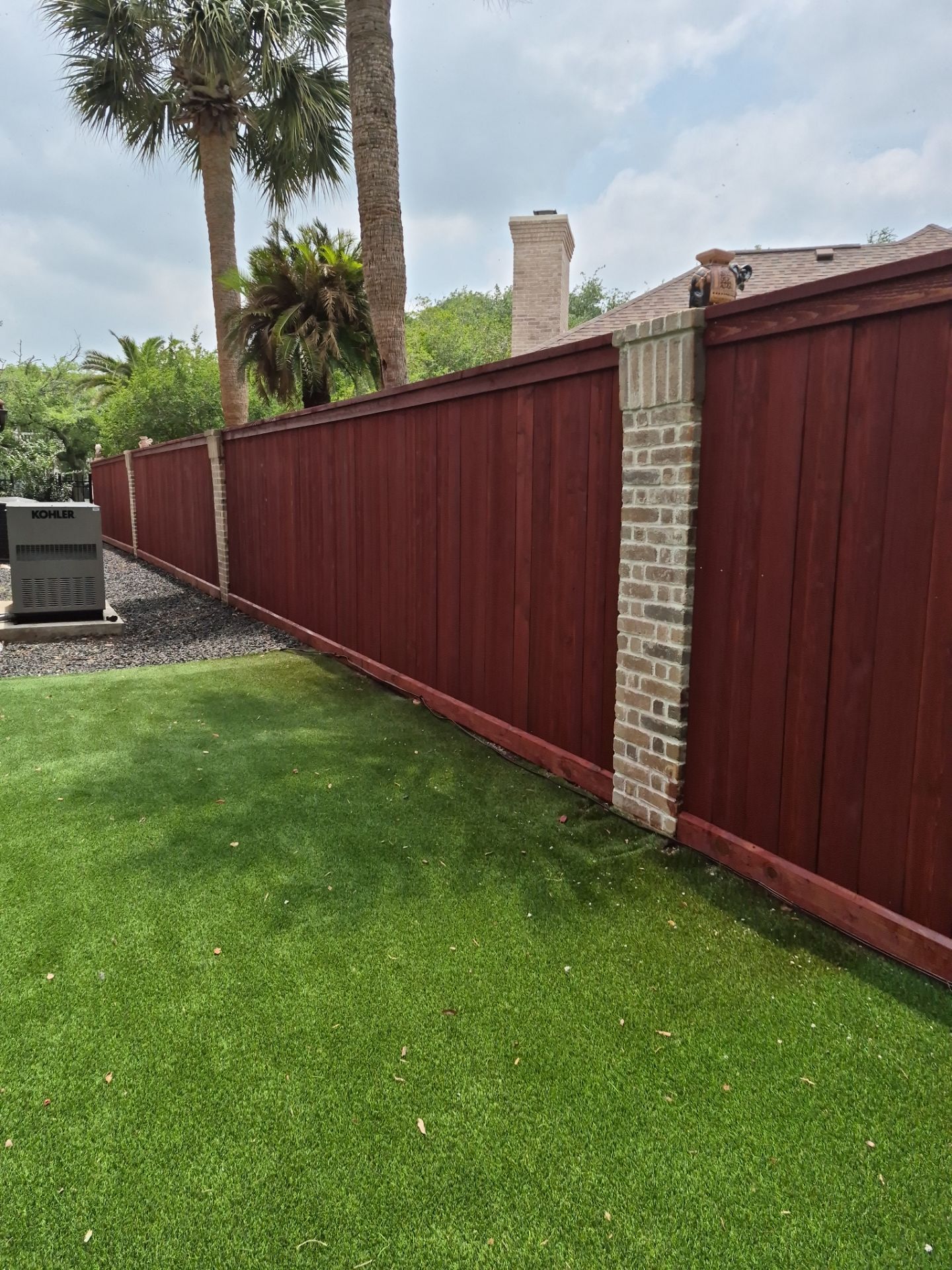 Western Red Cedar Privacy Fence with Dual-Stain Finish by Tim's Fences