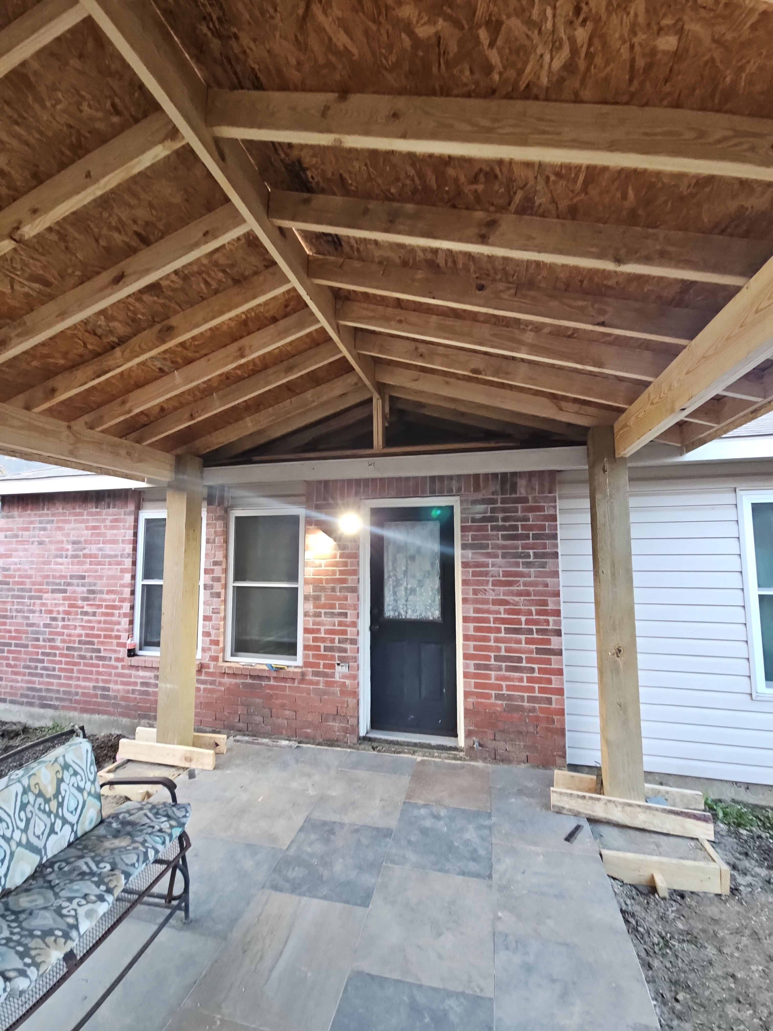 Custom Porch Installation in Mesquite TX by road roofing llc