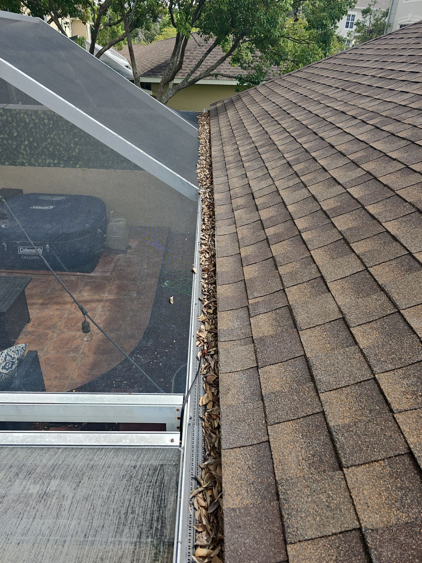 HOA gutter cleaning before photo.