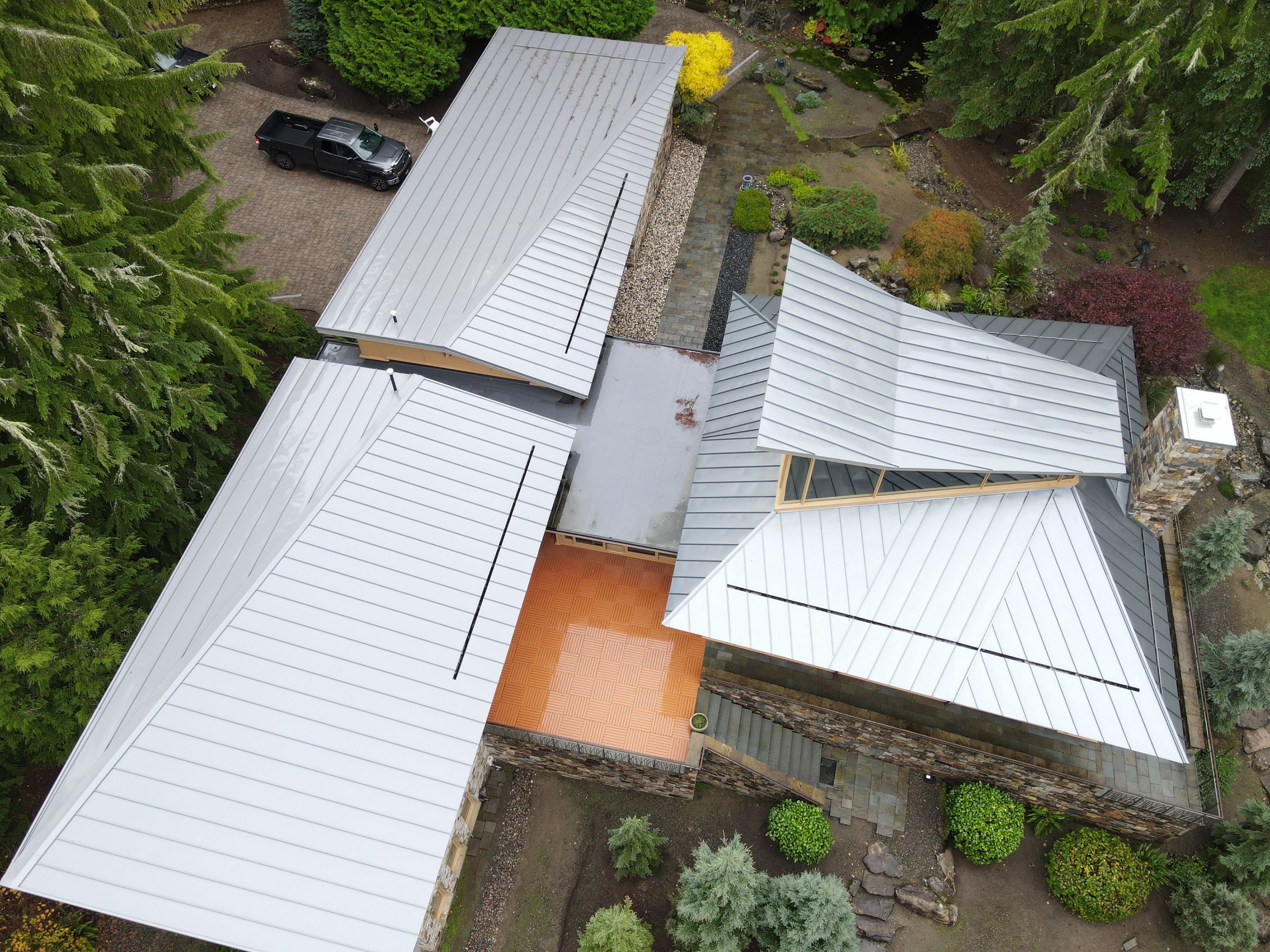 Redmond Roofing Installation using Standing Seam Metal - Silver Metallic by RoofSmart