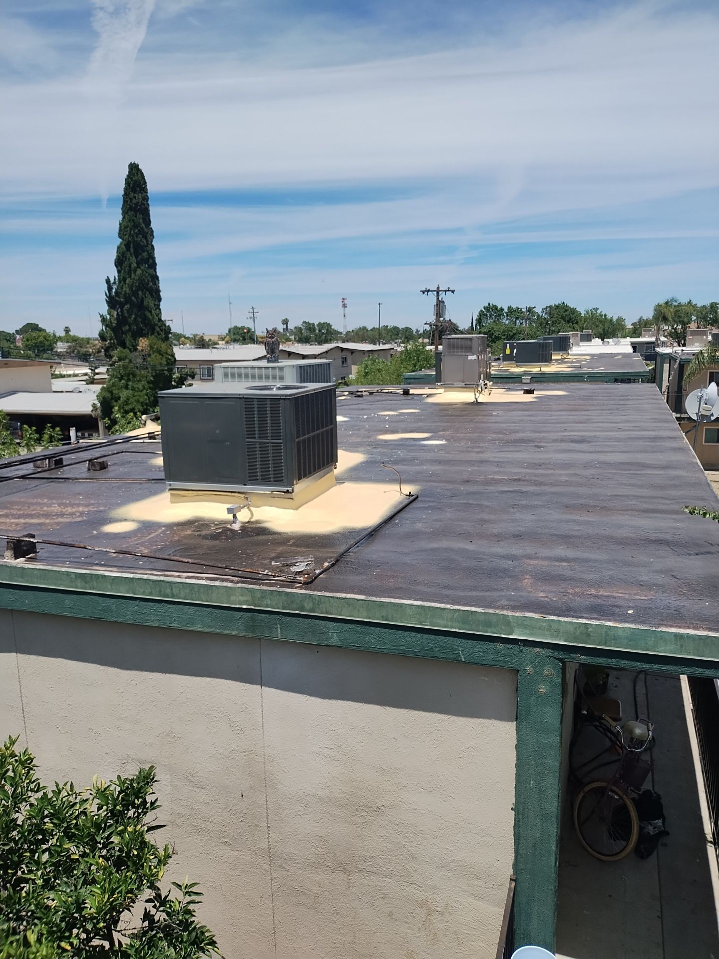 Foam Refurbish using General Coatings acrylic coatings and spray foam by Straight Edge Roofing Inc