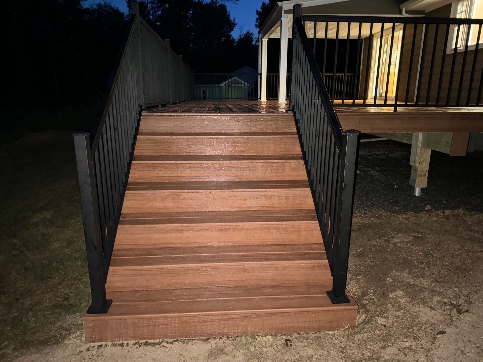 New Deck using Trex Tiki Torch  by deck guardian