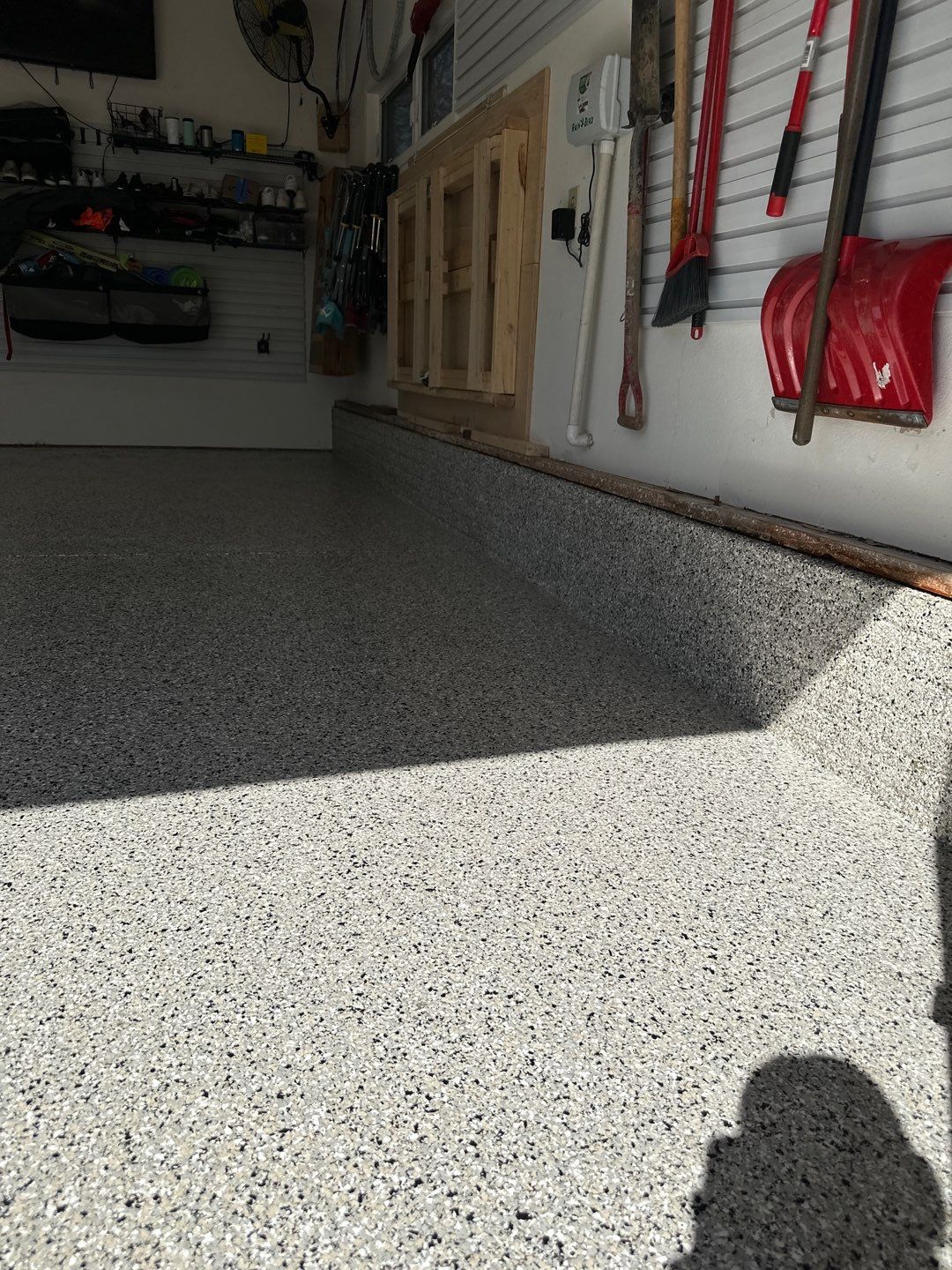 Two-Stall Epoxy Garage Floor Coating and Repair in Lincoln by Goat Coatings