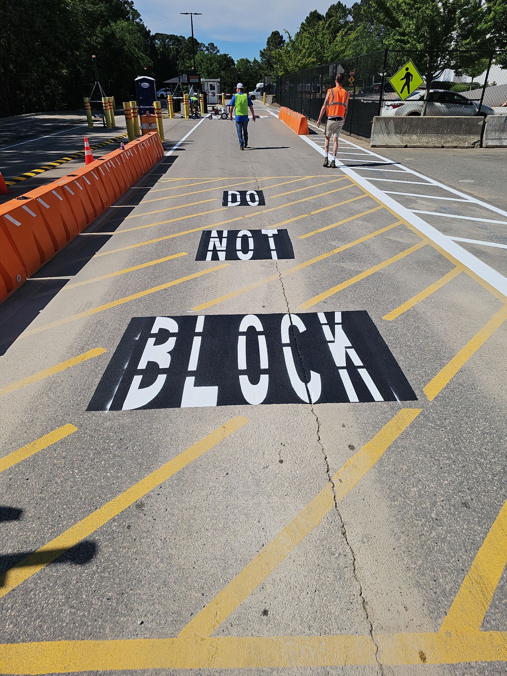 Striping Amazon Parking Lot  by Billy Weatherspoon Contractor