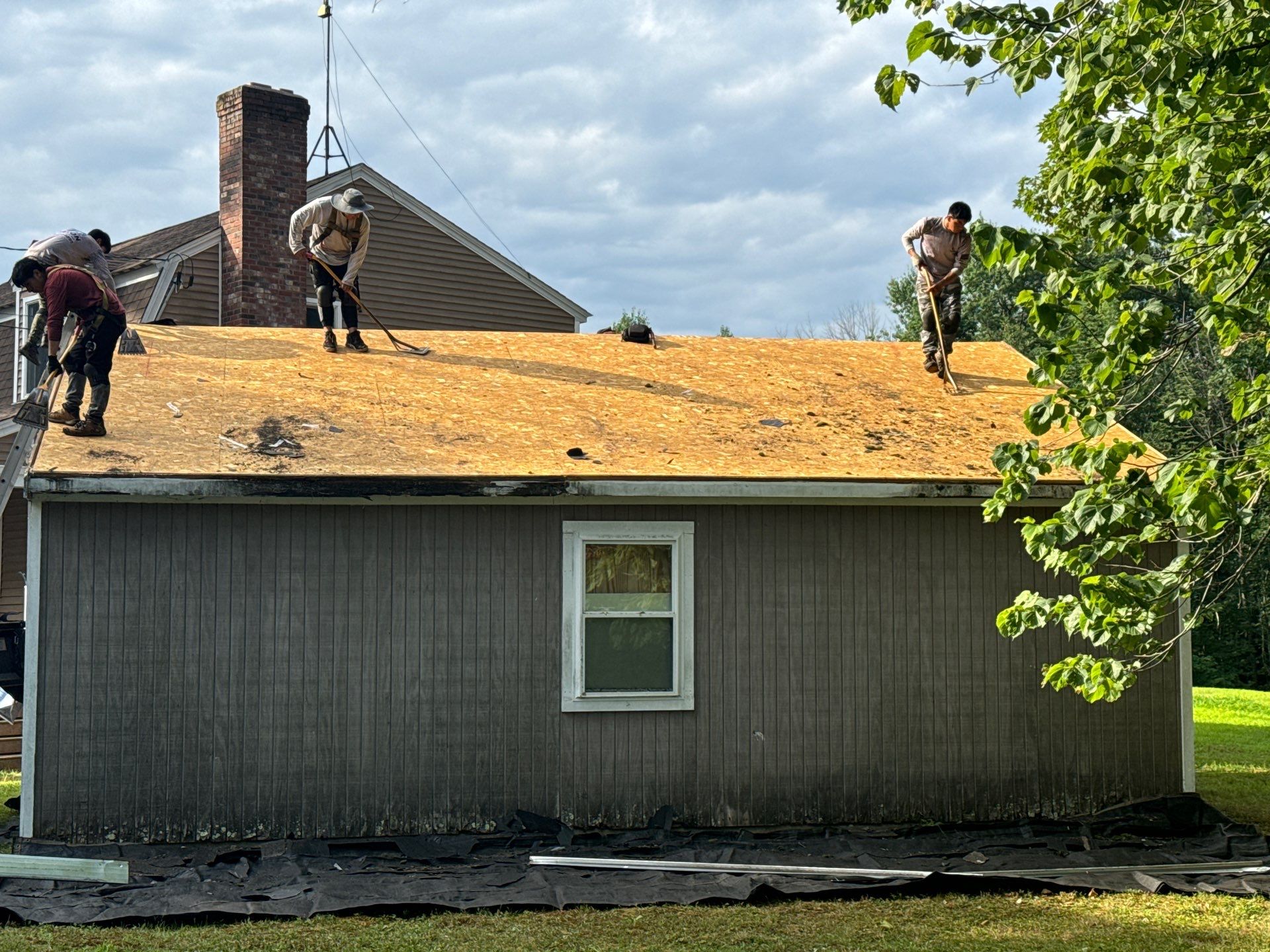 Garage and Shed Roof in Northwood New Hampshire by Tall pine roofing