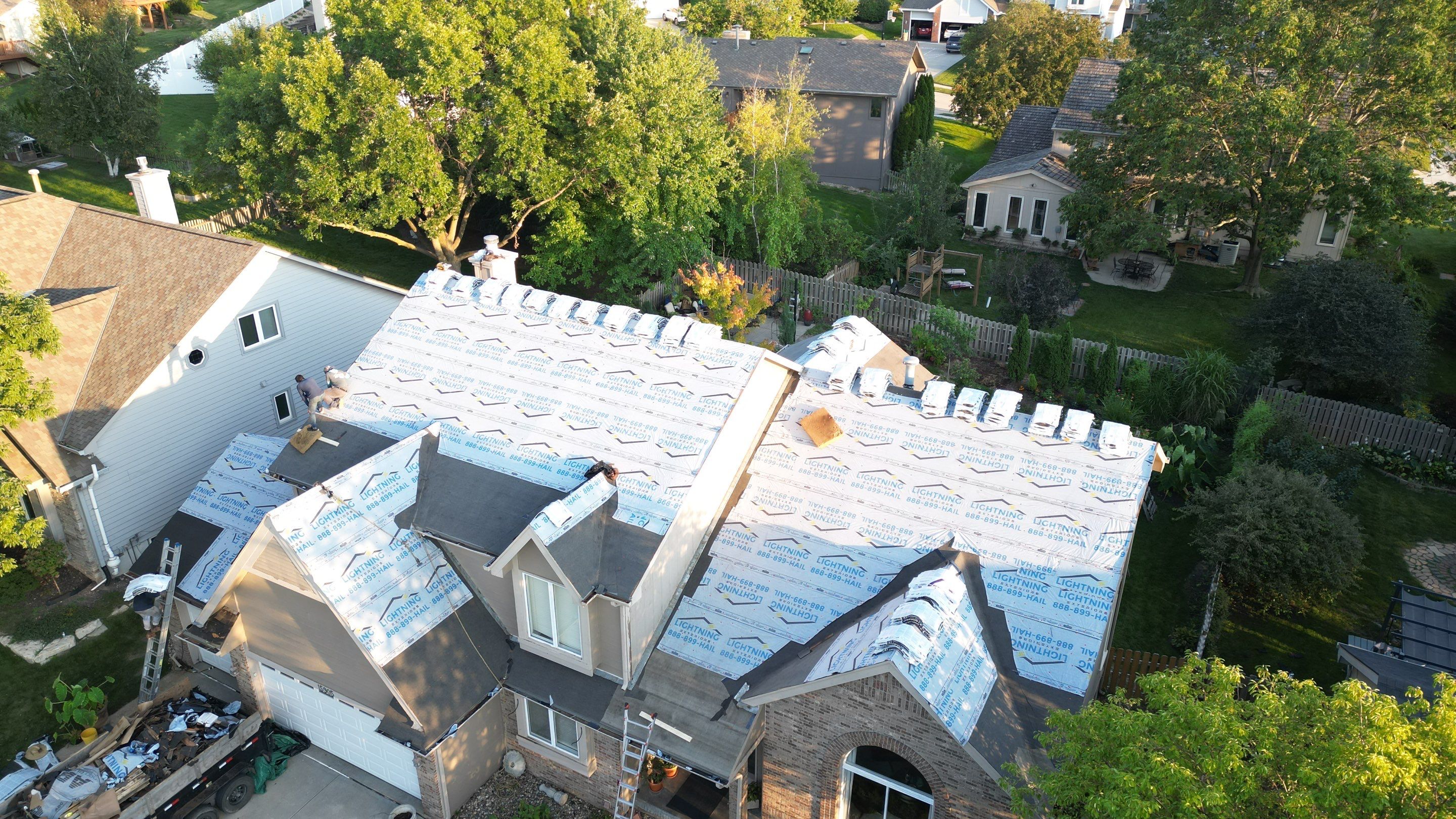 Residential Roofing Installation using IKO ArmourShake in Chalet Wood by Lightning Exteriors