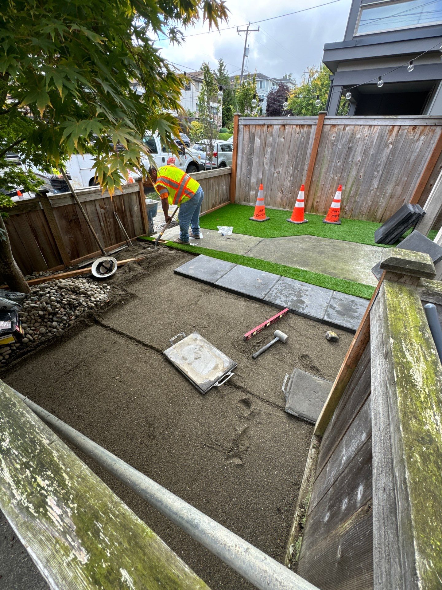 Paver Walkway & Turf Installation | Seattle  by Jireh Asphalt & Concrete Inc 