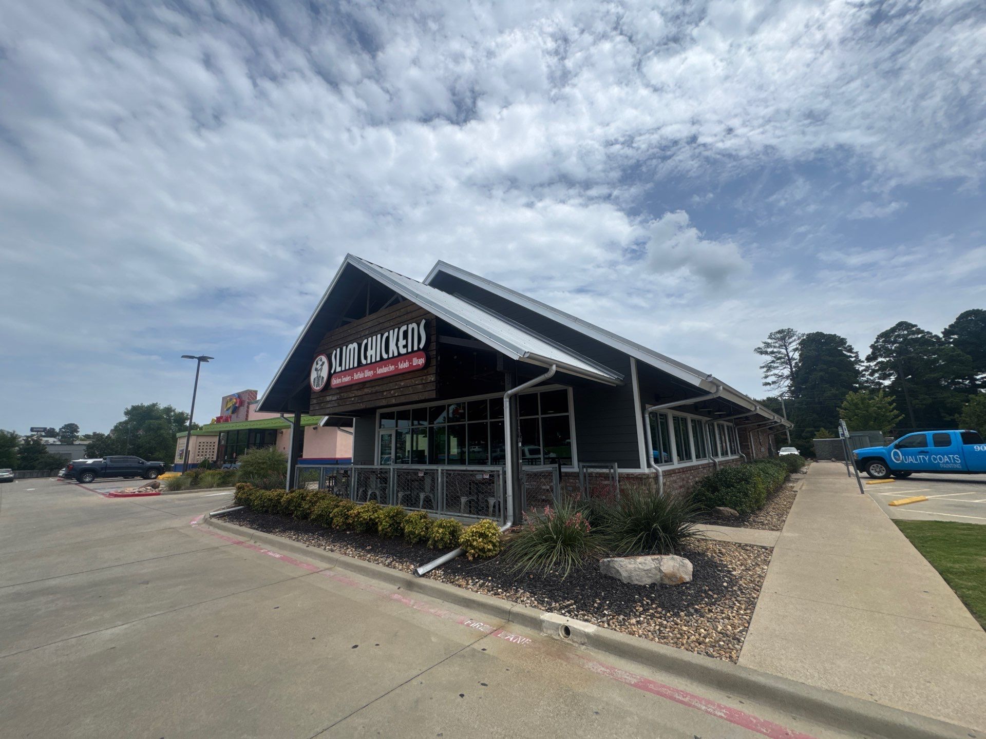 Commercial Repaint for Slim Chickens in Longview, Texas by Quality Coats Painting