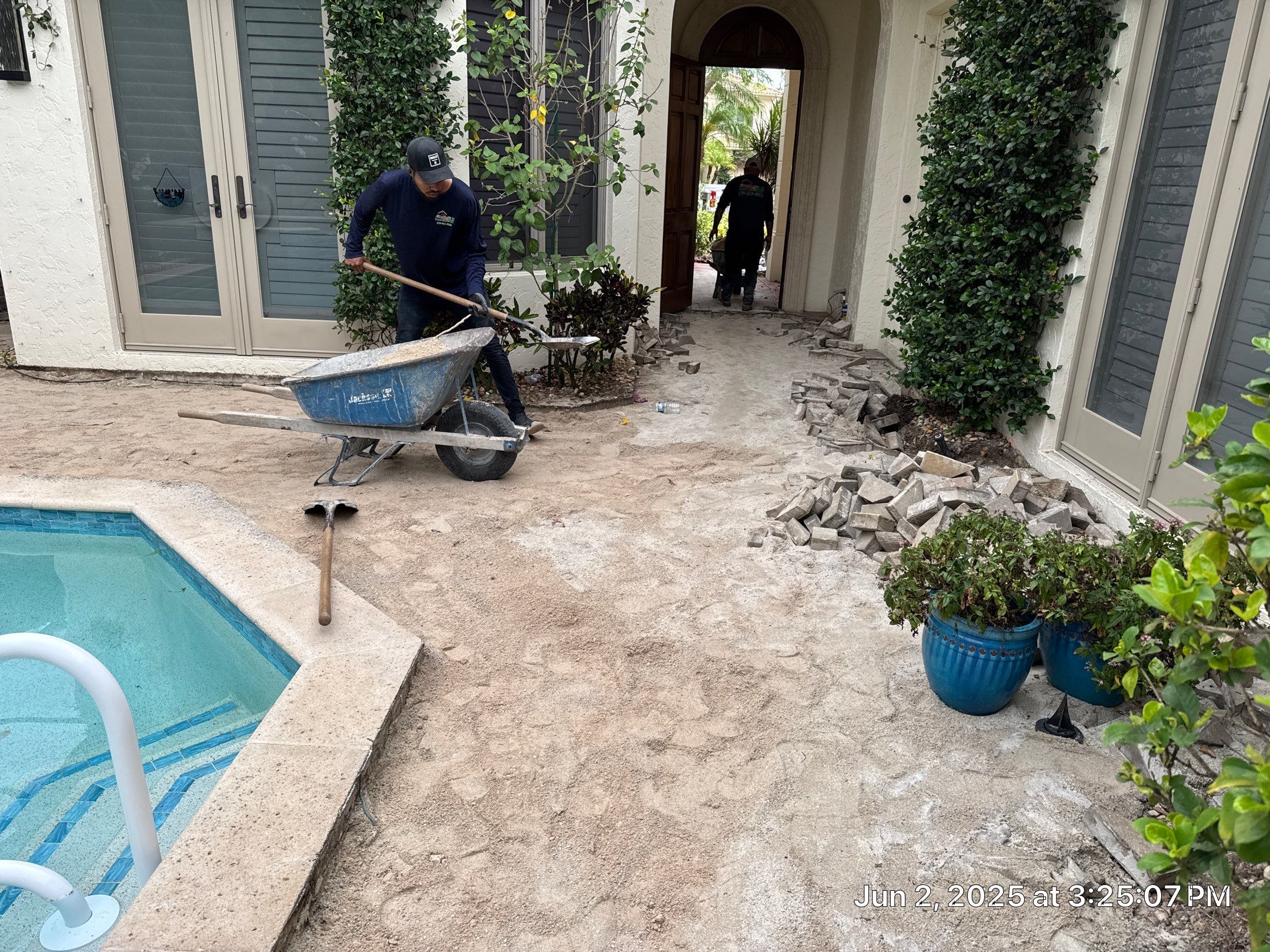 Pool Deck/Landscape/landscape lighting/pool coping/porcelain pavers/Pelican Marsh by Old Town Pavers Llc