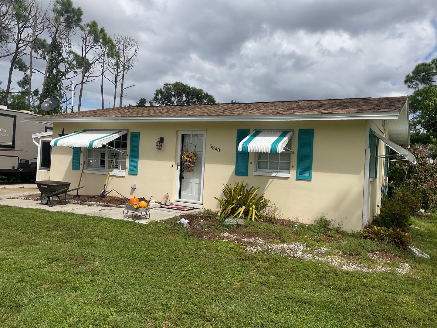 3x4 Downspouts and Seamless Gutters for Coastal Homes in St James City FL by Gutter Professors