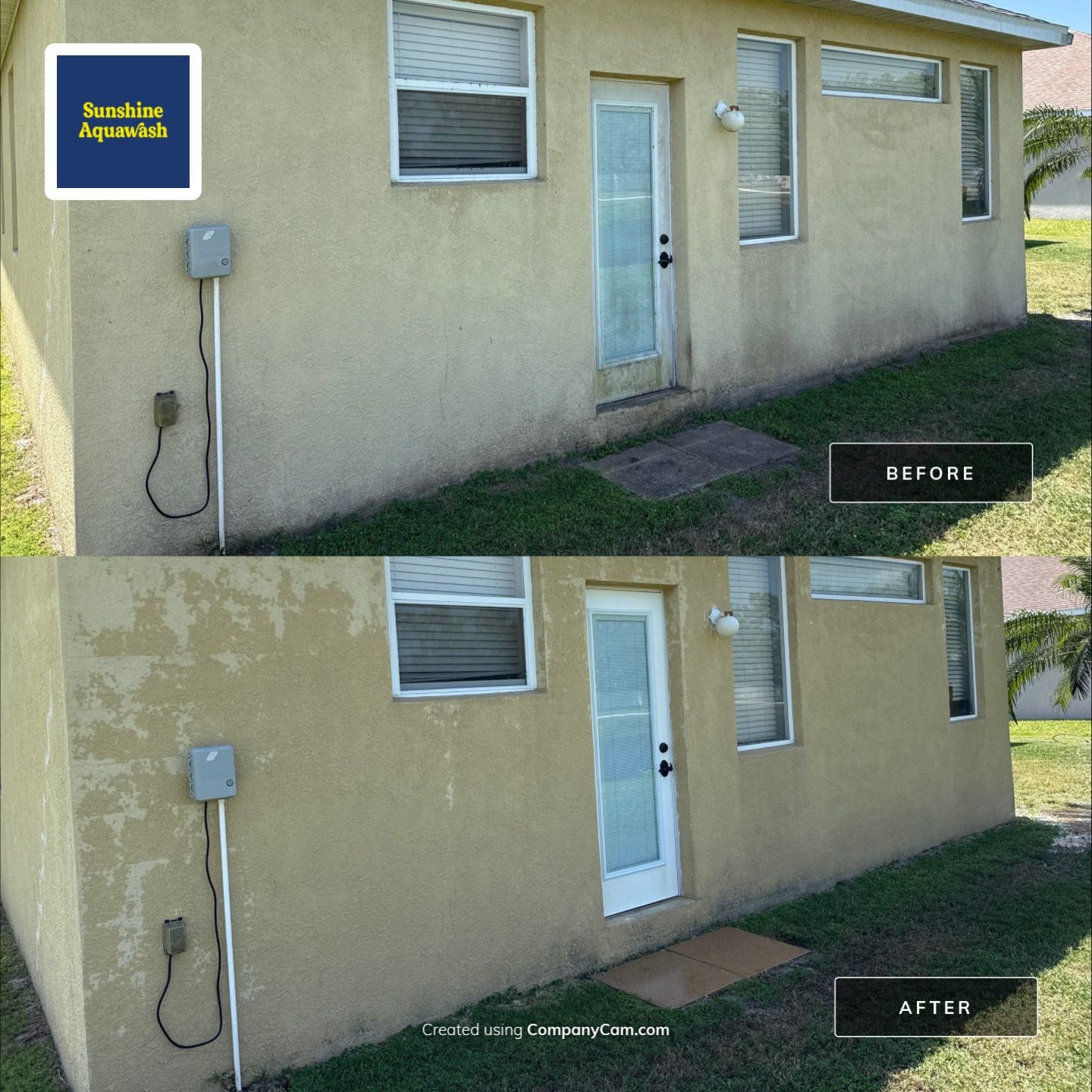 Driveway & Rear Wall Soft Wash | Lexington Community | Parrish, FL | Sunshine AquaWash by Sunshine AquaWash
