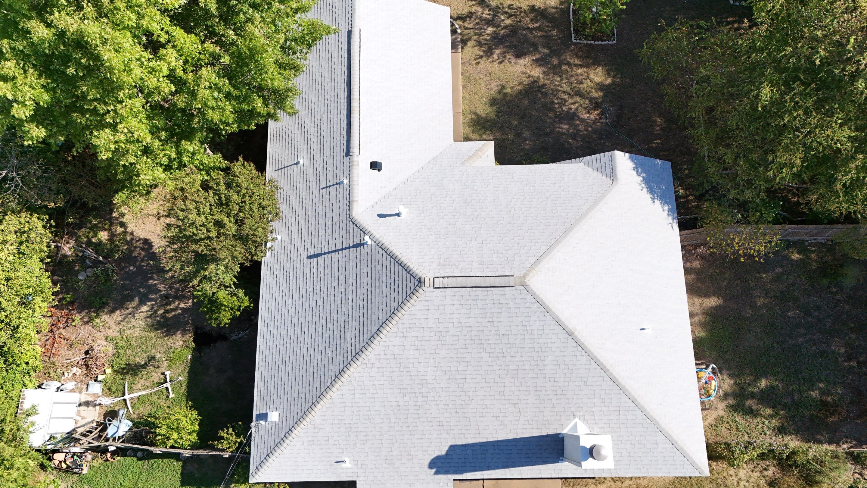 Residential Roof Replacement using Owens Corning - Duration - Shasta White by Action Exteriors Austin