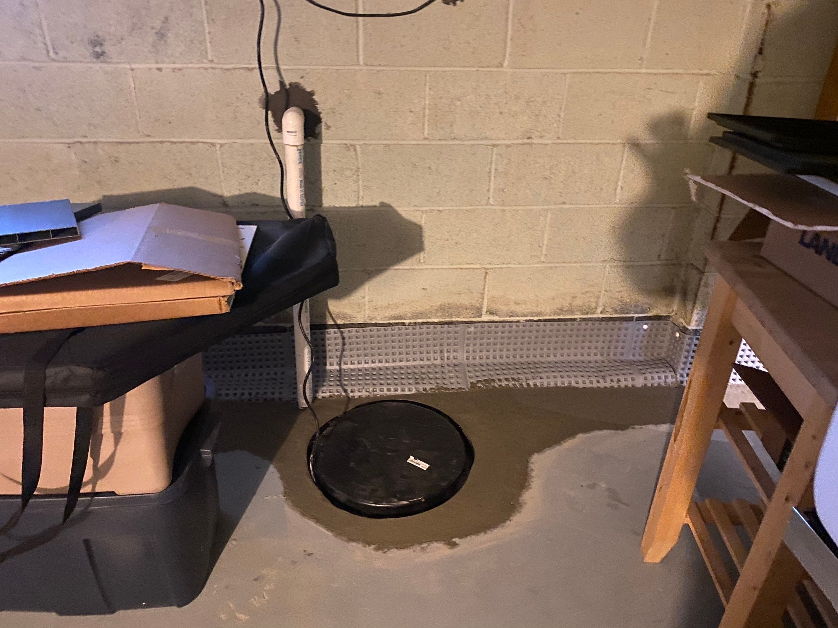 Interior French Drain Job in Cranford, NJ by Pure Service Pro, LLC 