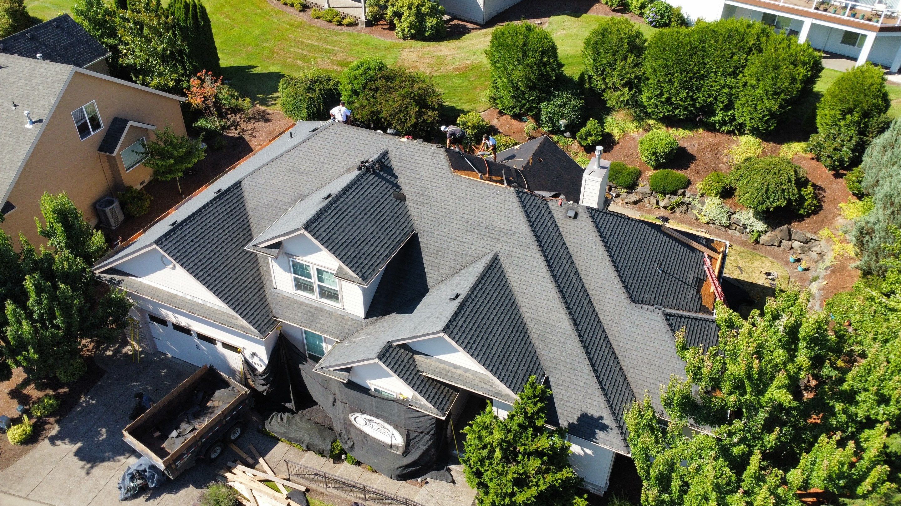 Residential Roofing Installation using IKO Dynasty (Color: Shadow Brown) by Orezona Building & Roofing Company, Inc.