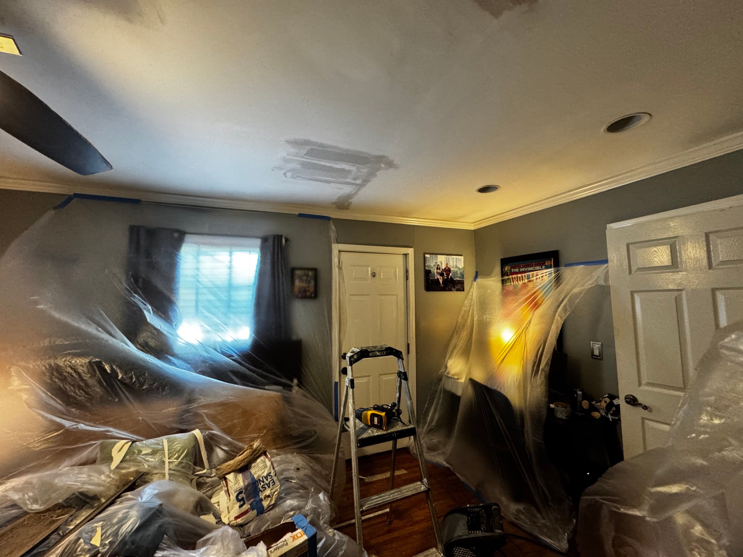 Master Bedroom Ceiling Drywall Repair and Painting in Atlanta by PGP Surface Solutions, LLC