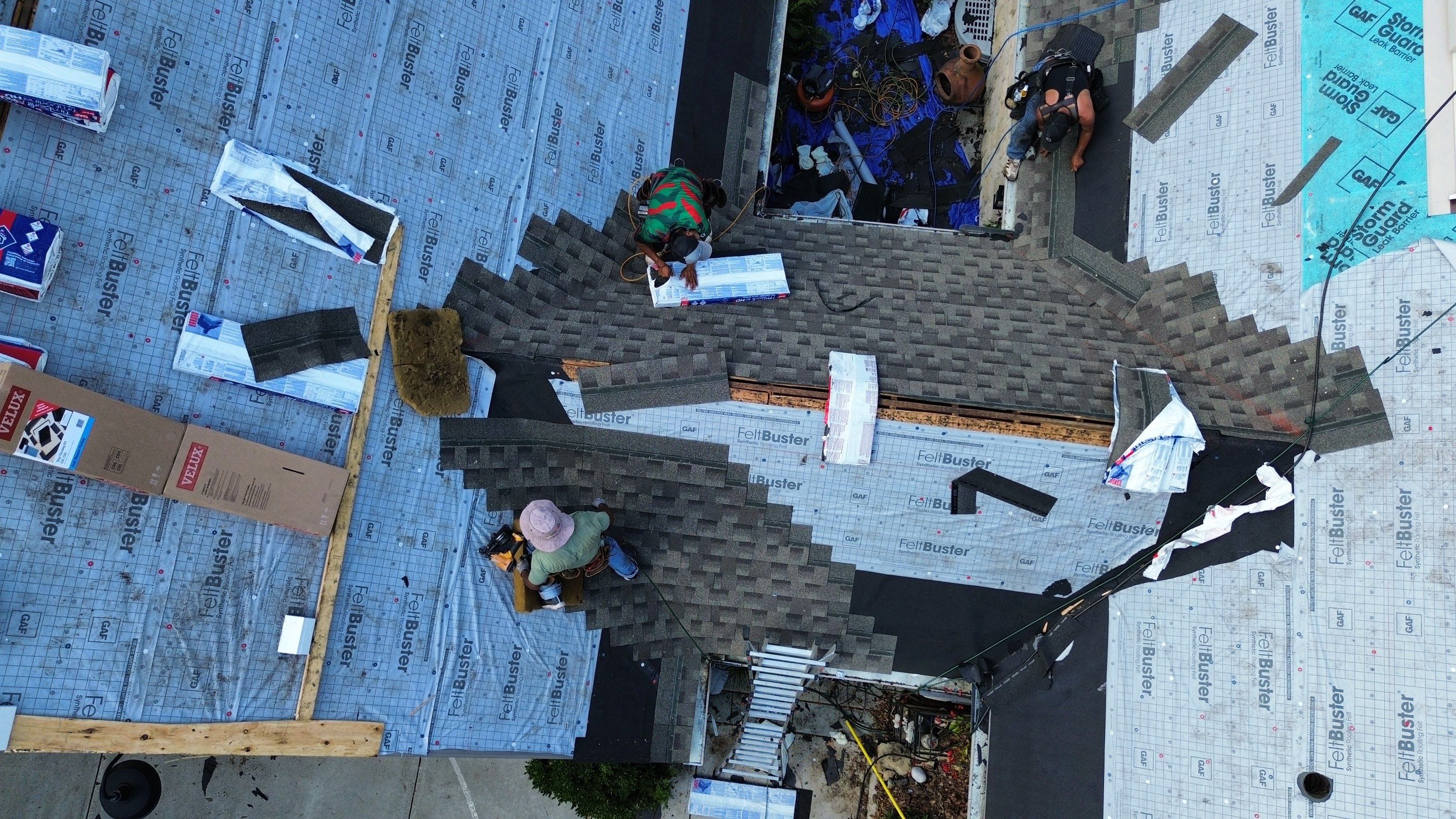 Residential Roofing Installation using Timberline HDZ Shingles - Weathered Wood by RoofX 