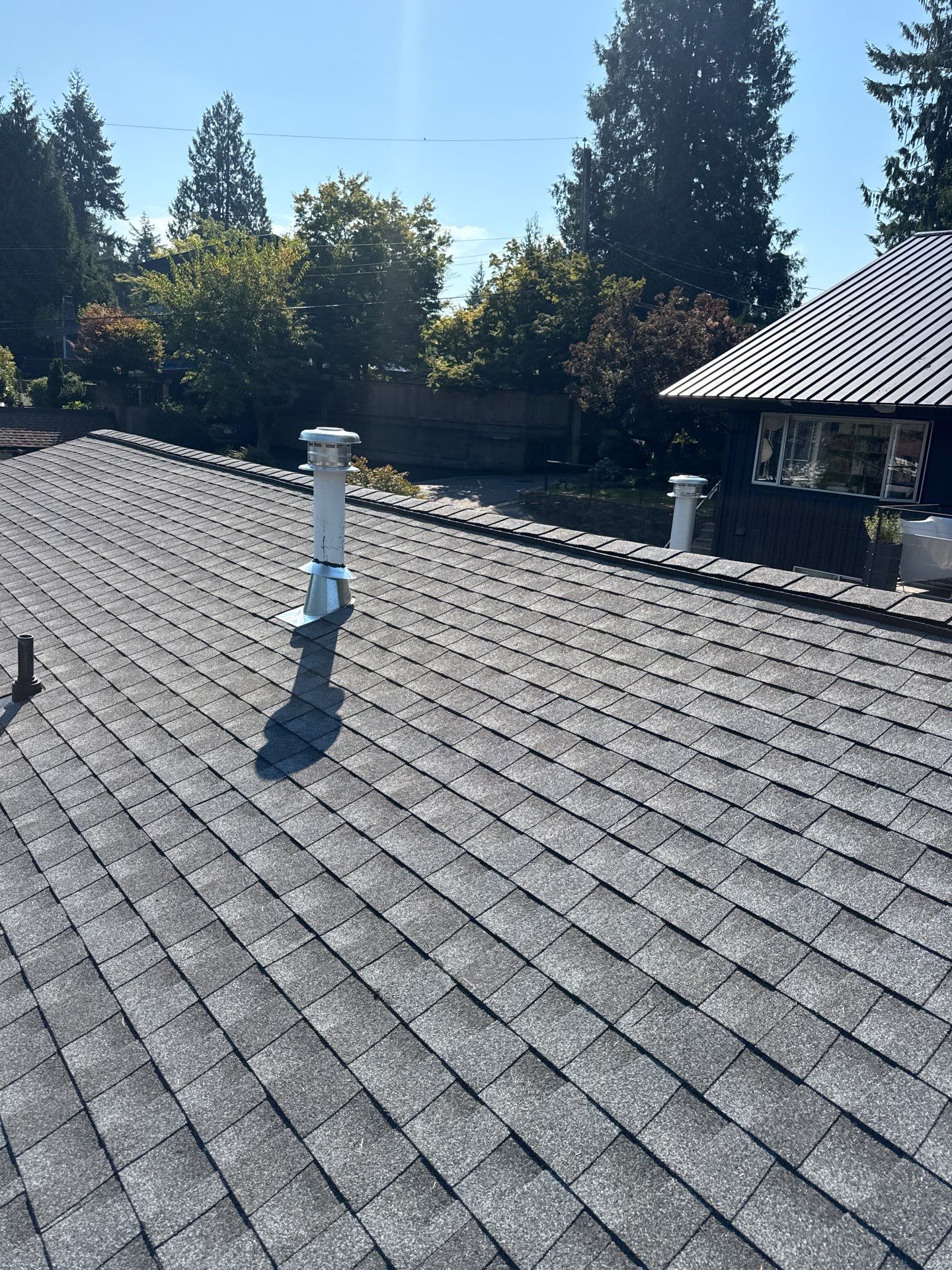 Residential Re-Roof using GAF Timberline HDZ Pewter Grey by Top Notch Roofing Inc