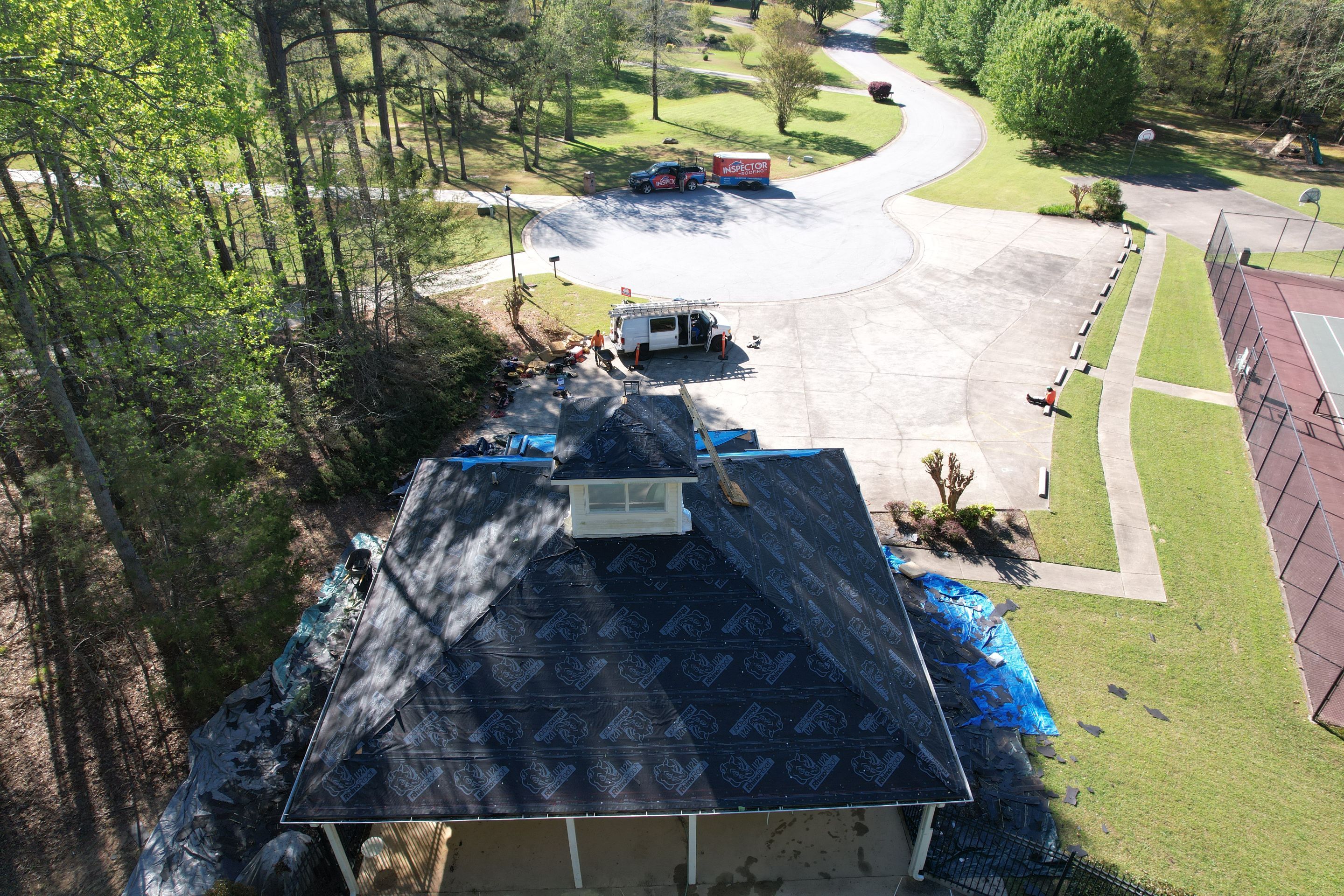Pool House Roof Replacement using Owens Corning Onyx Black by Inspector Roofing and Restoration