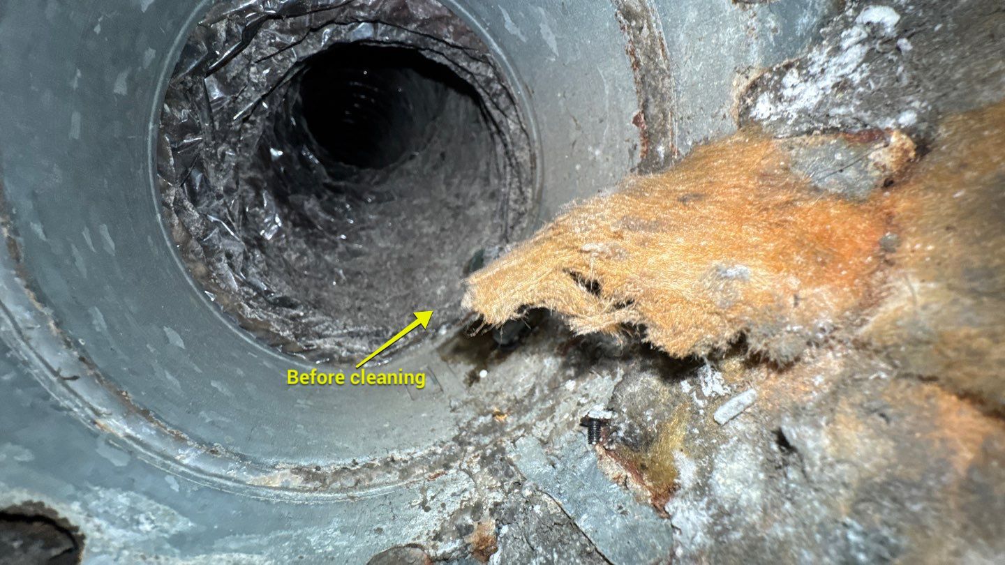 Extremely Dirty Air Duct Cleaning in Fruitland Park by Hygienic Air, Inc