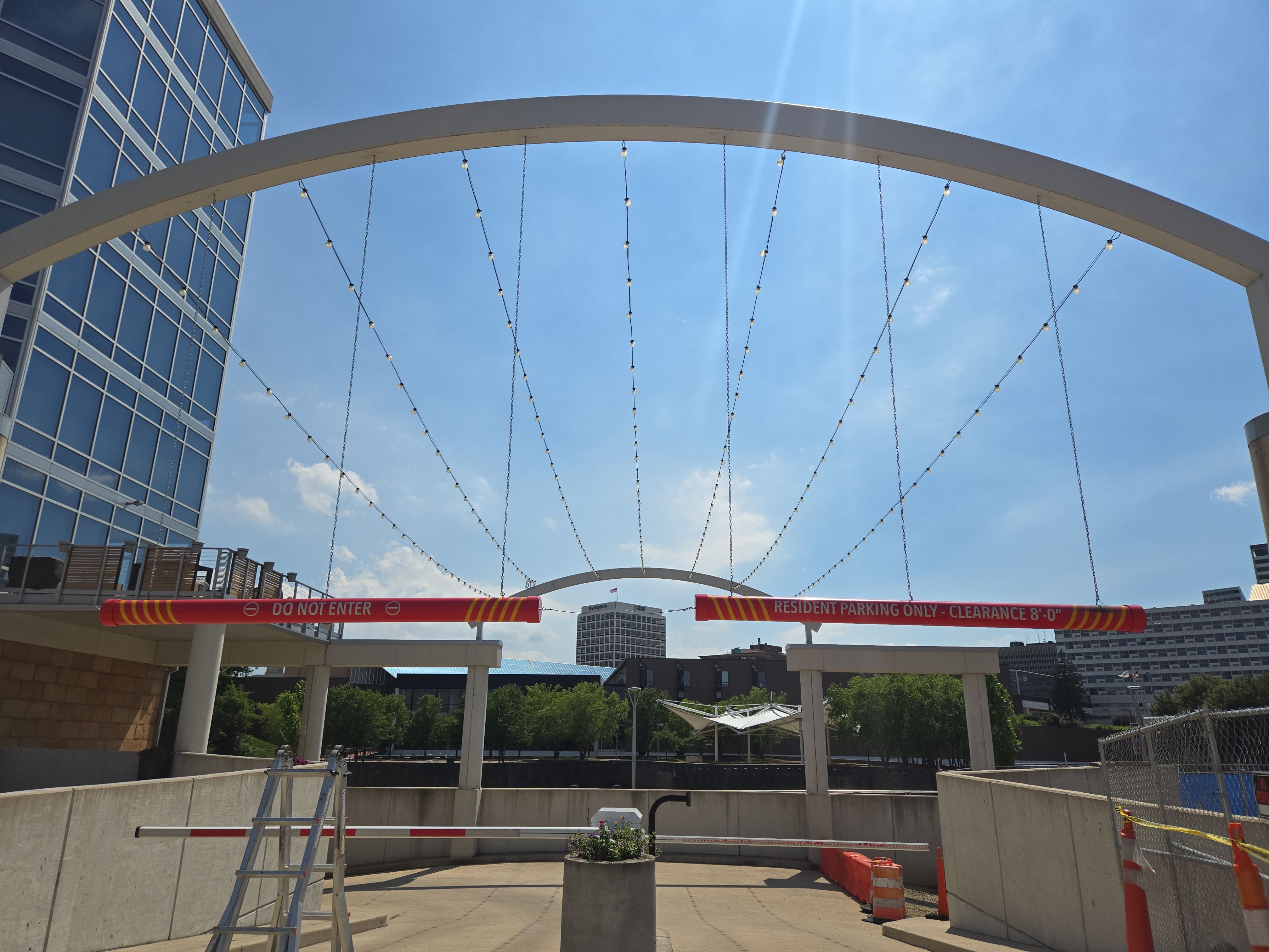 Parking Garage Height Clearance Tube Installation in South Bend by Hayes Design co