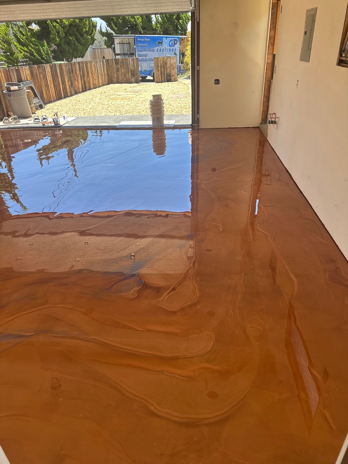 Custom Metallic Epoxy Garage Floor Coating in Morro Bay by MGP Coatings