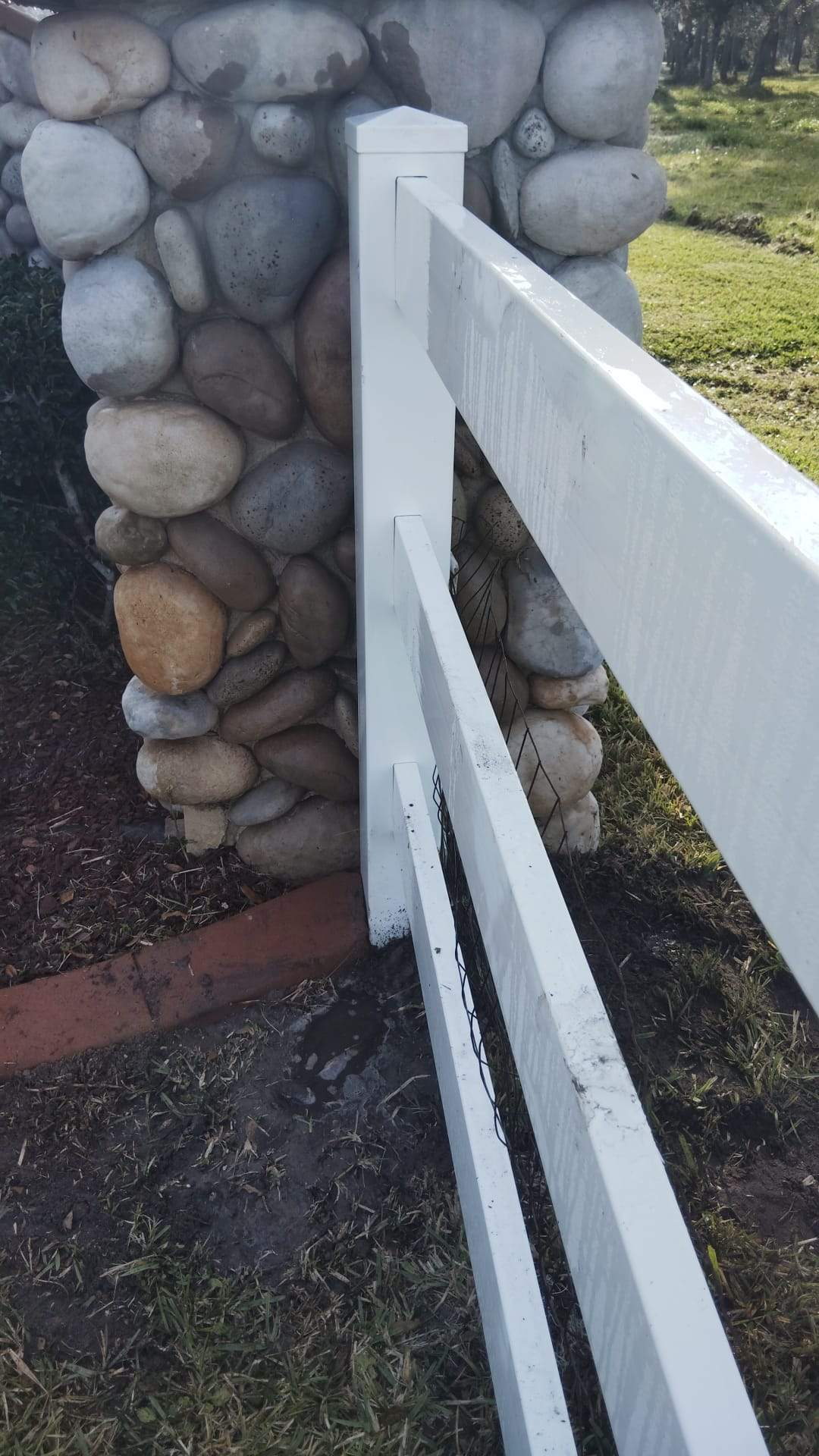 White Vinyl Farm Fence Repair in Arcadia by True Fence LLC