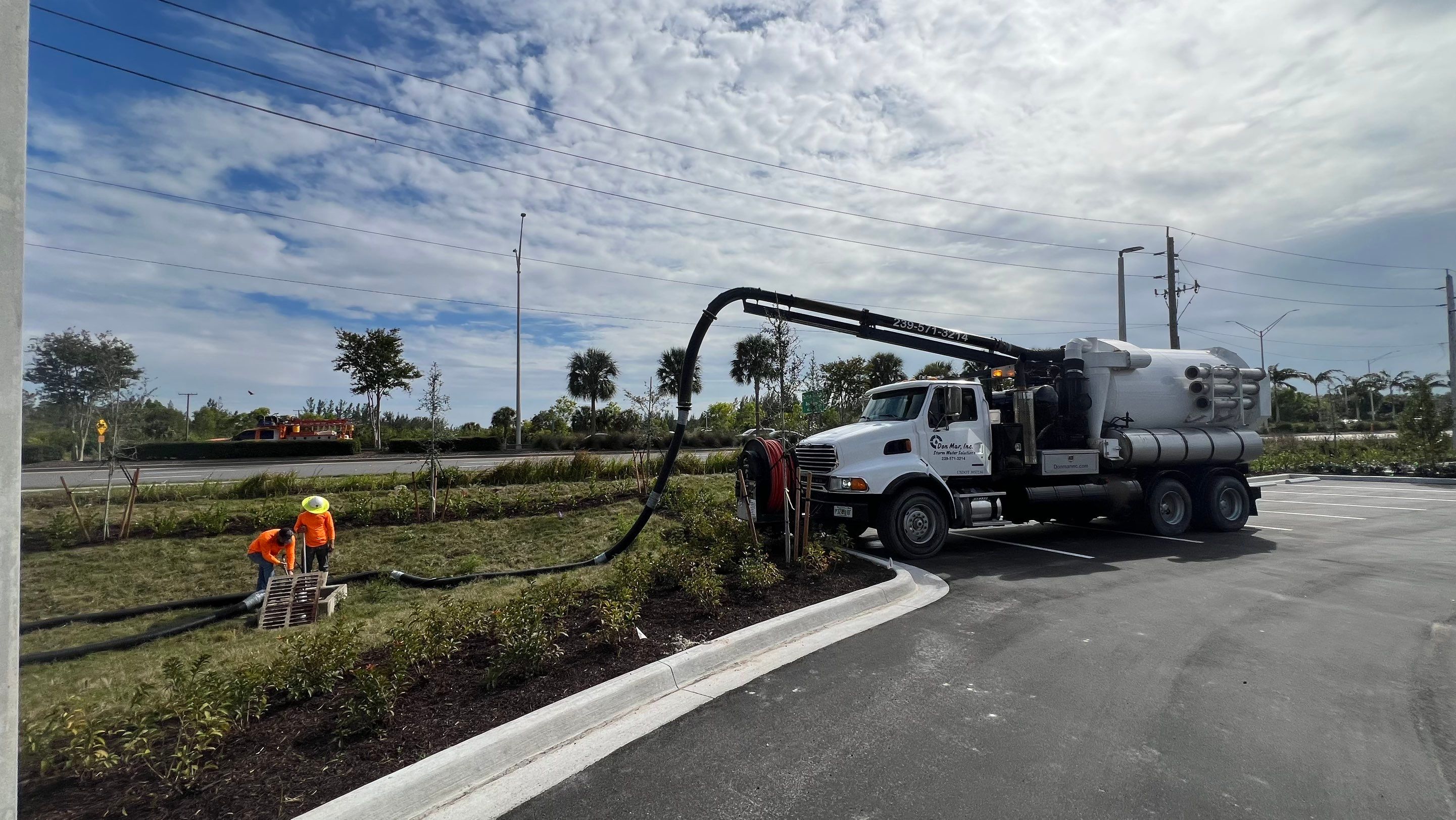 New Construction Commercial Parcel Stormwater System Cleaning by Don Mar, Inc. Storm Water Solutions