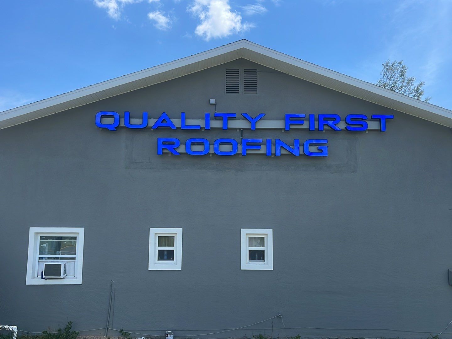 Channel Letters for Quality First Roofing by SignCrafters