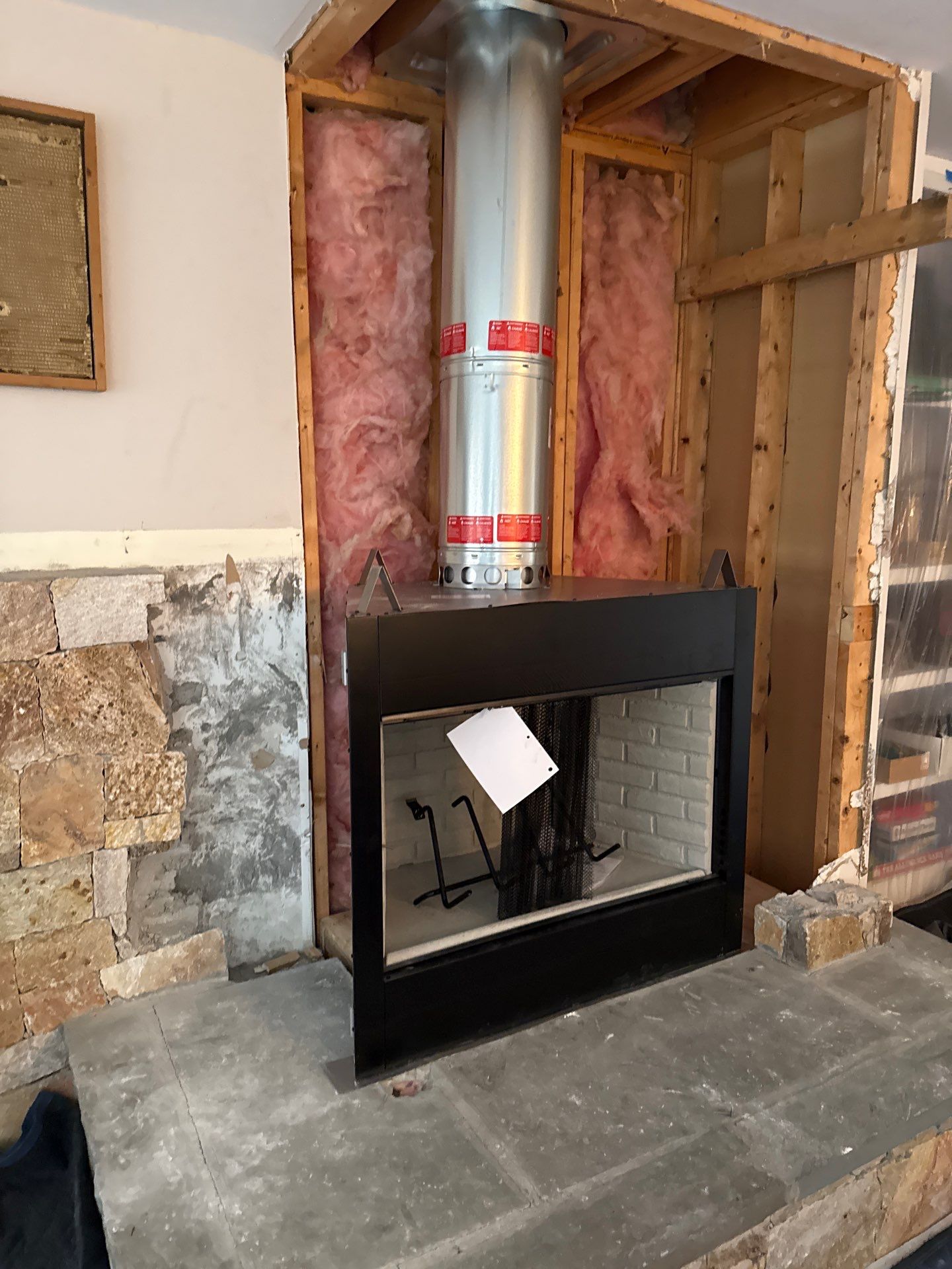 Wood Fireplace Replaced by Neighborhood Chimney Services 