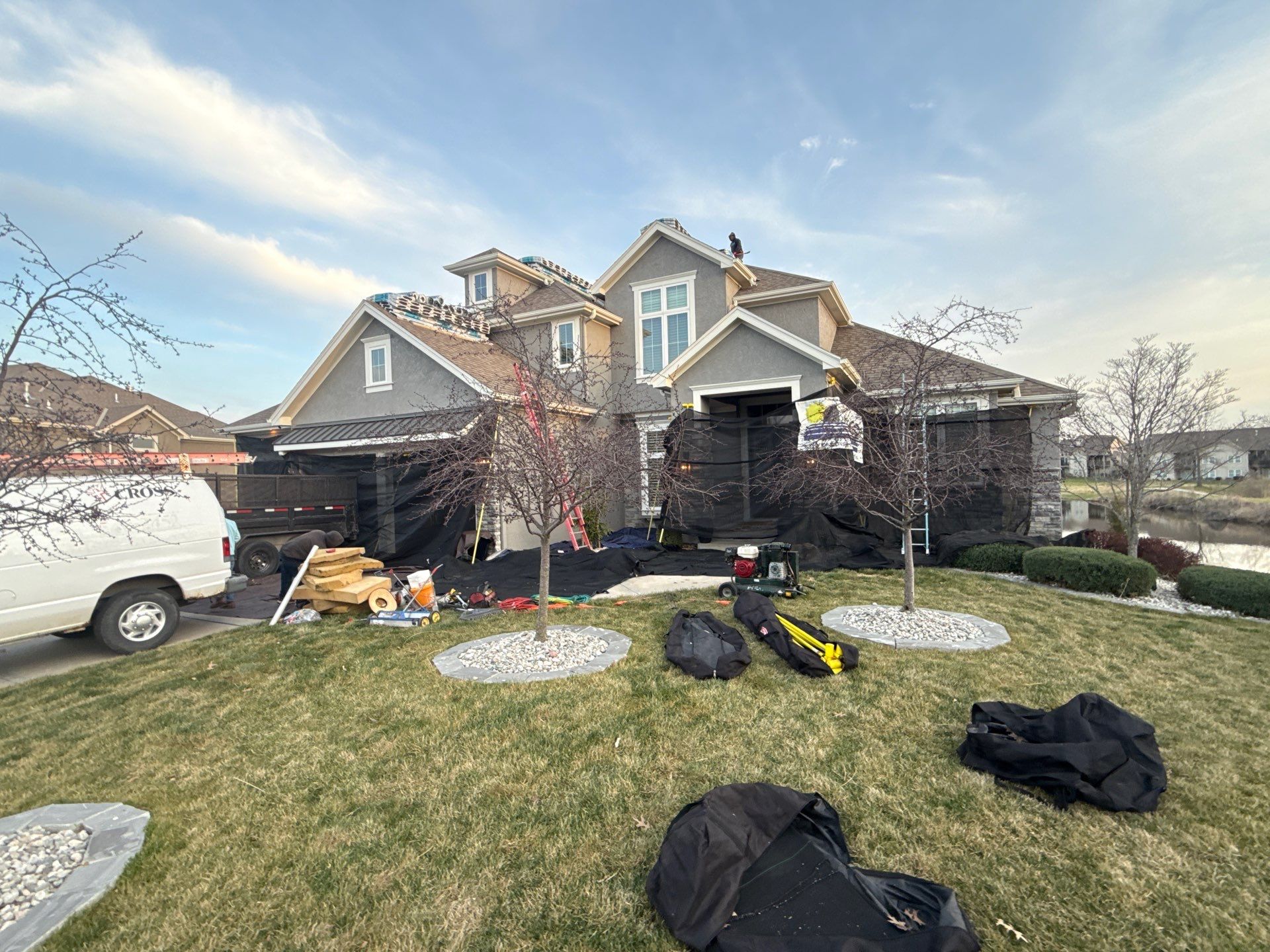 Hail Damaged Roof replacement in Staley Farms  by EEC  Windows, Siding & Roofing 