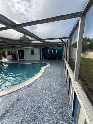 Lake Wales Pool Deck Concrete Coating with Orbit Flake