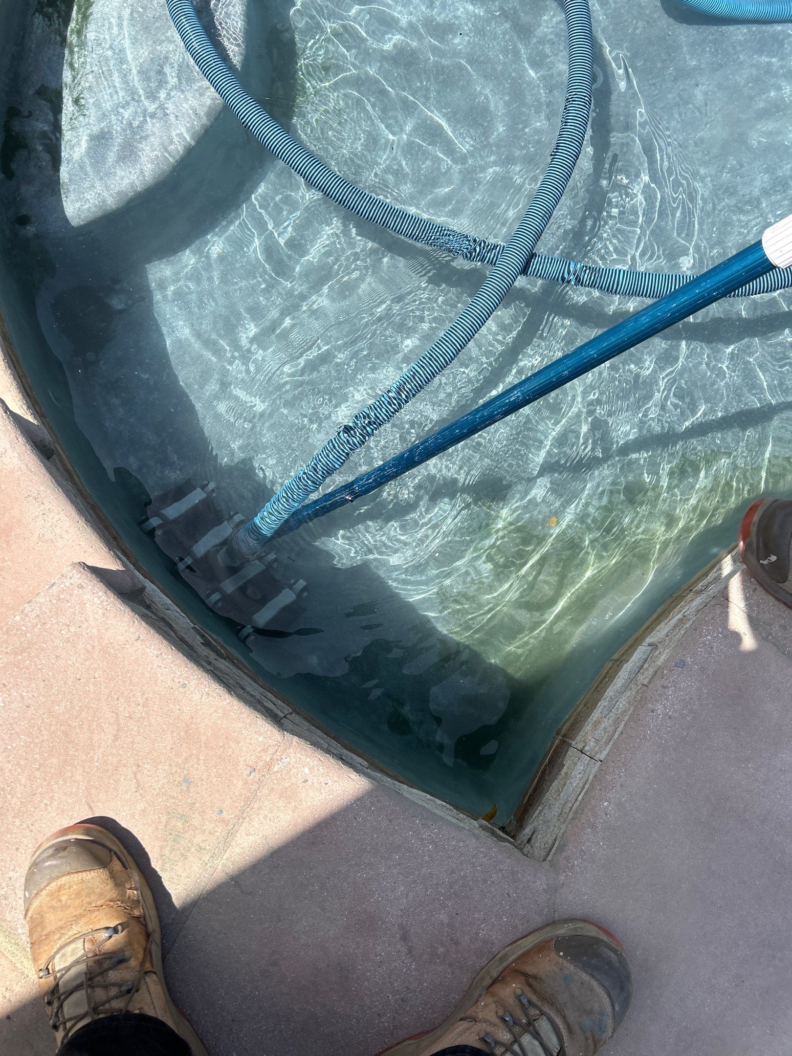 Sandblast & Staining Pool Deck In by La Power Washing Inc