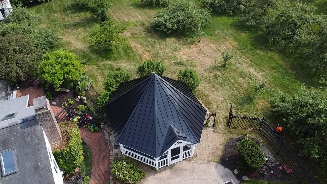 Standing Seam Black Metal Roof- Gazebo by Loyalty Exterior Solutions 
