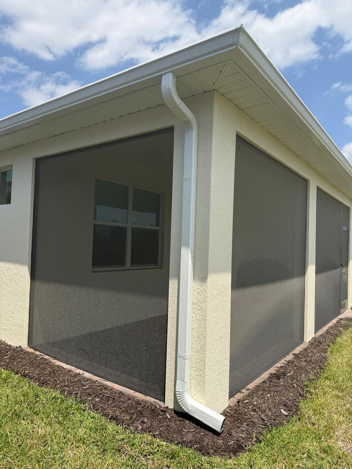 Aluminum Seamless Gutters using 3X4 Elbow Downspout in Cape Coral FL by Gutter Professors