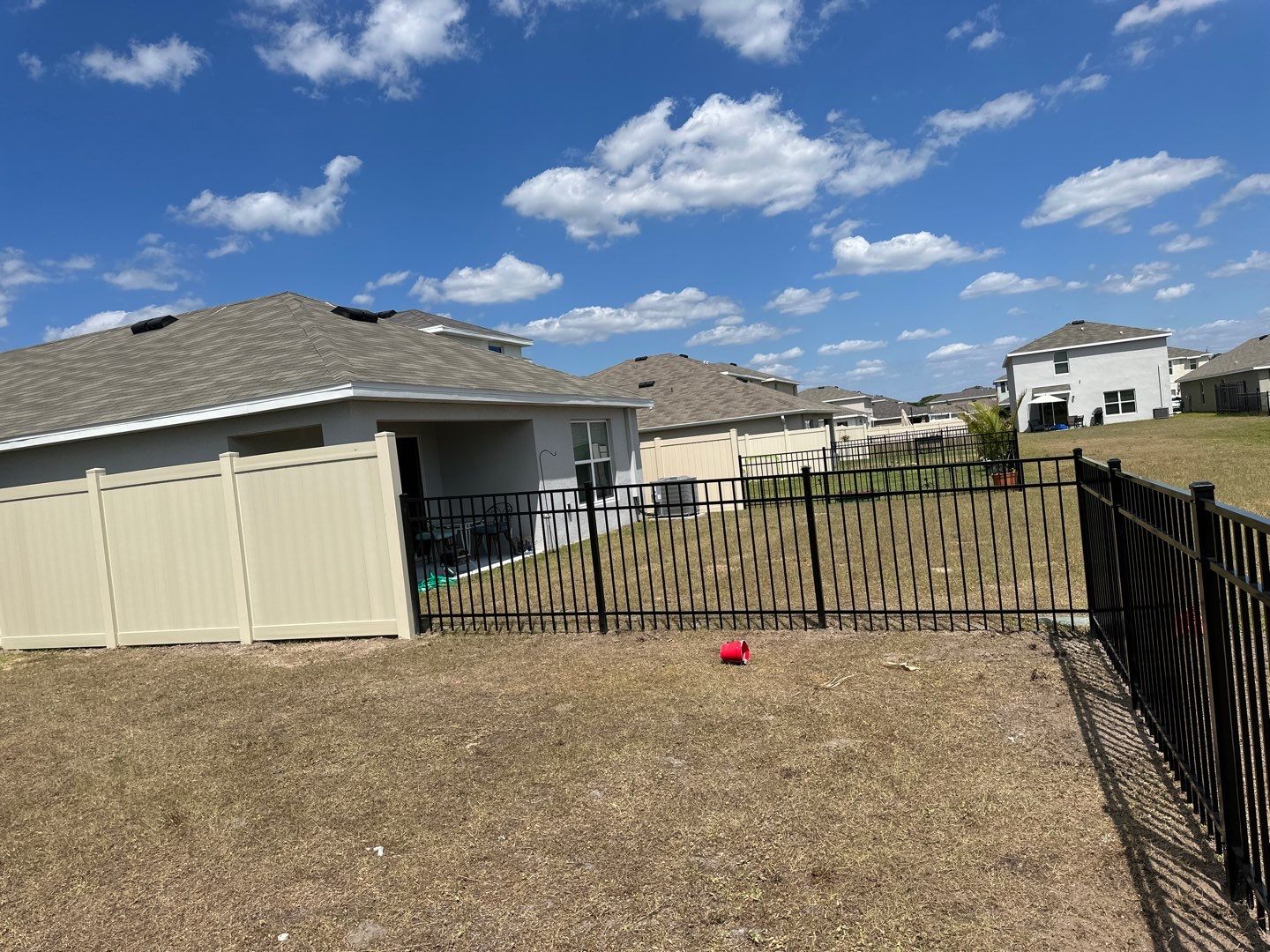 Vinyl Fence Installation using Vinyl Fence and Black 3 Rail Aluminum Fence  by Asap fence and gates, LLC