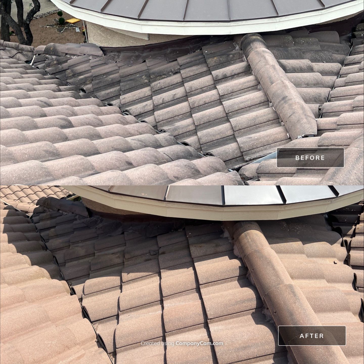 Tile Roof Washing Project in Garden Ridge by Bright Choice
