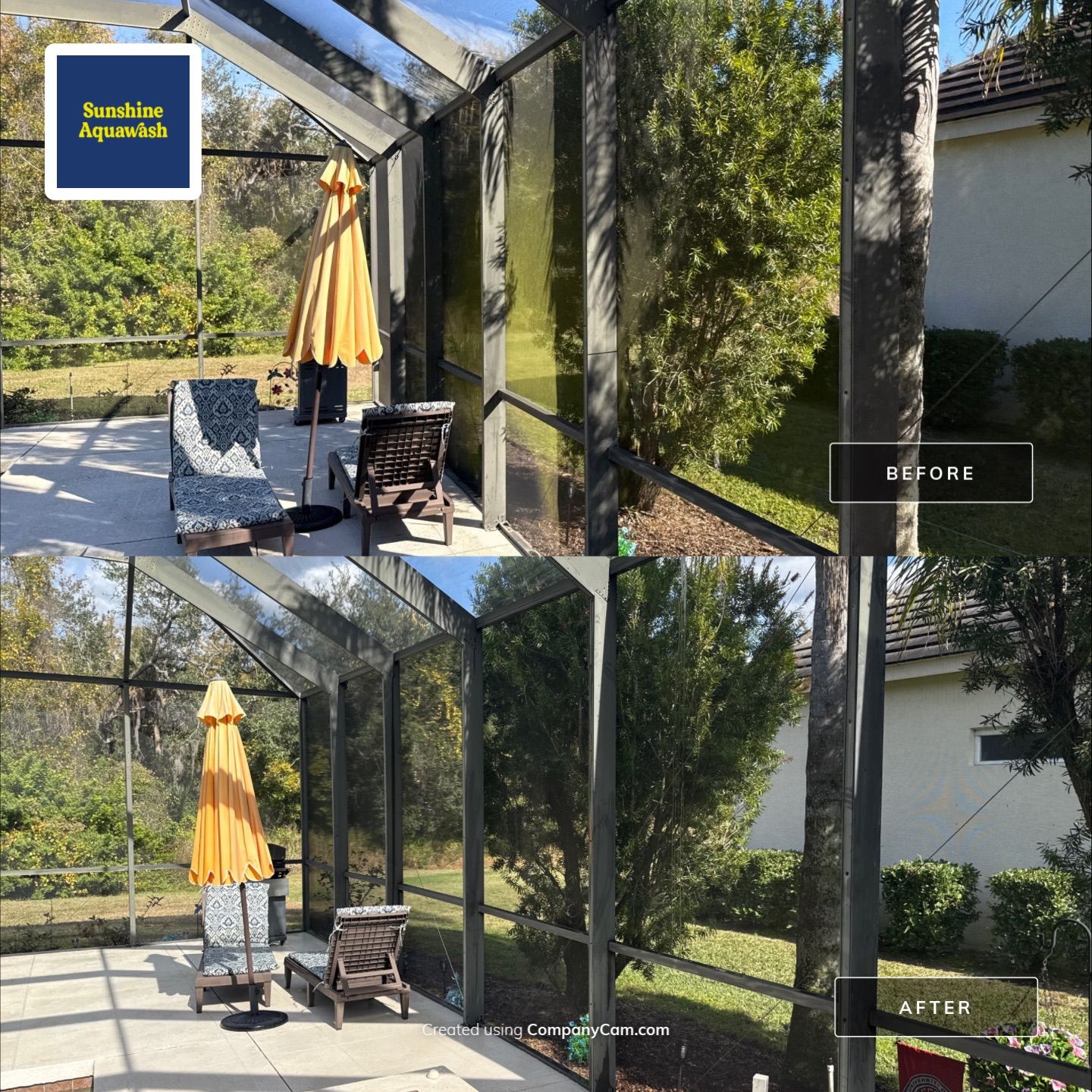 Painted Pool Deck, Lanai & Pool Cage Cleaning in River Club South – Bradenton, FL by Sunshine AquaWash