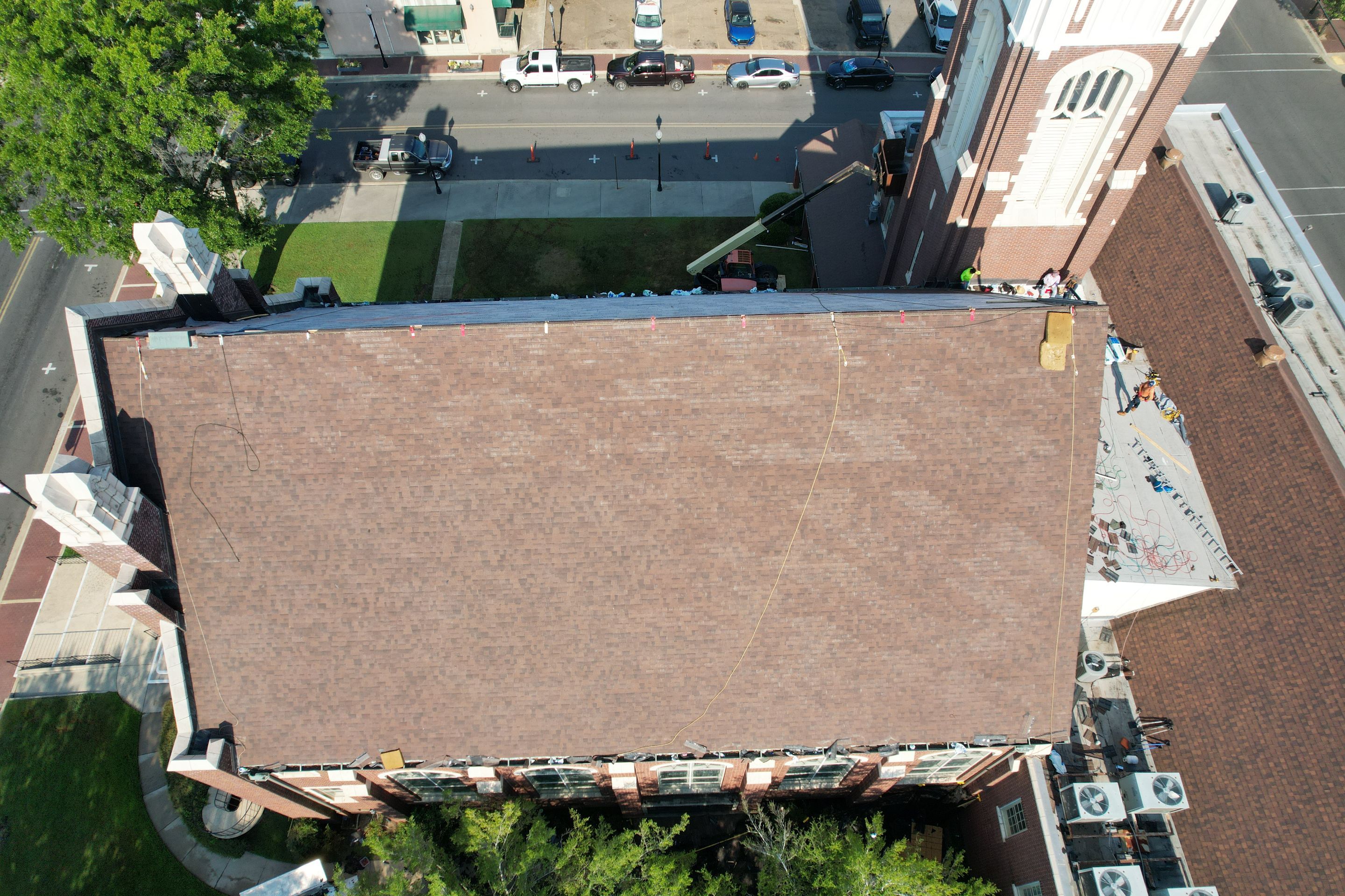 Commercial Roof Replacement using Malarkey Vista Shingles and 50 mil PVC by Hostetler Roofing