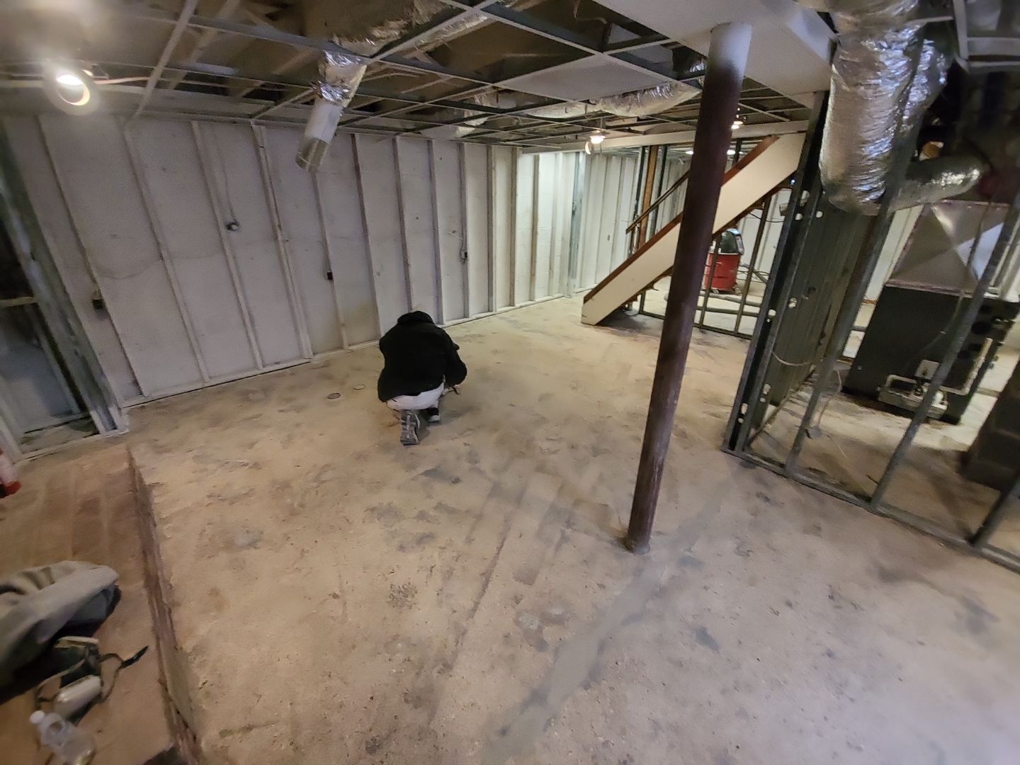 Basement Concrete Floor Coating with Penntek Flake System by Spectrum Painting, LLC