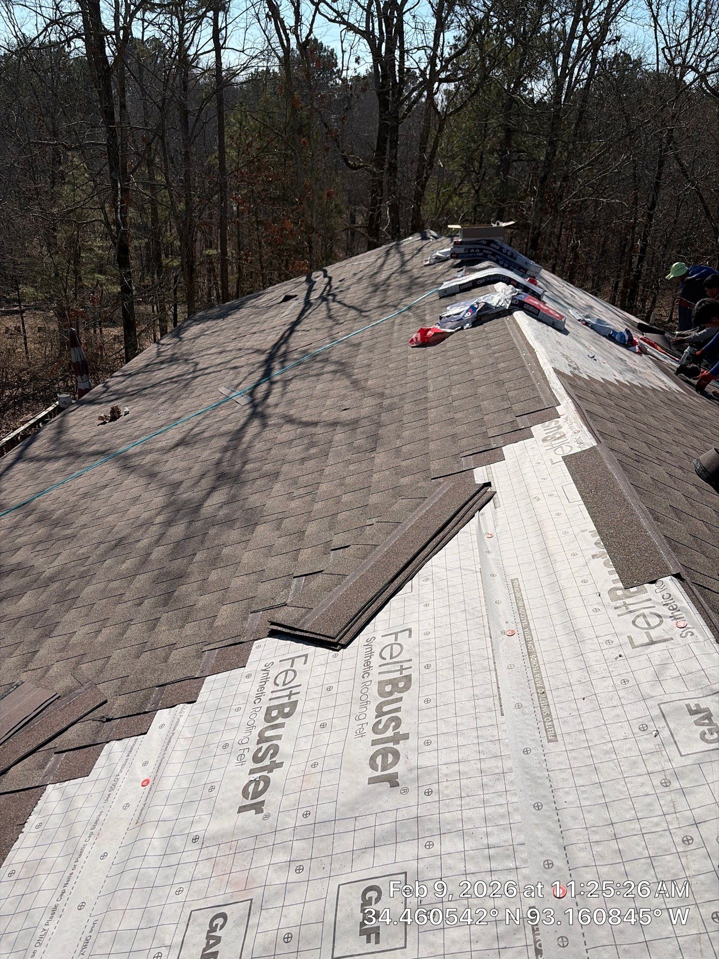 GAF Timberline HDZ Architectural Shingle Roof Replacement in Hot Springs by Temple Roofing and Exteriors