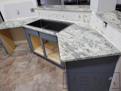 Kitchen countertops using Alaska Blue Granite