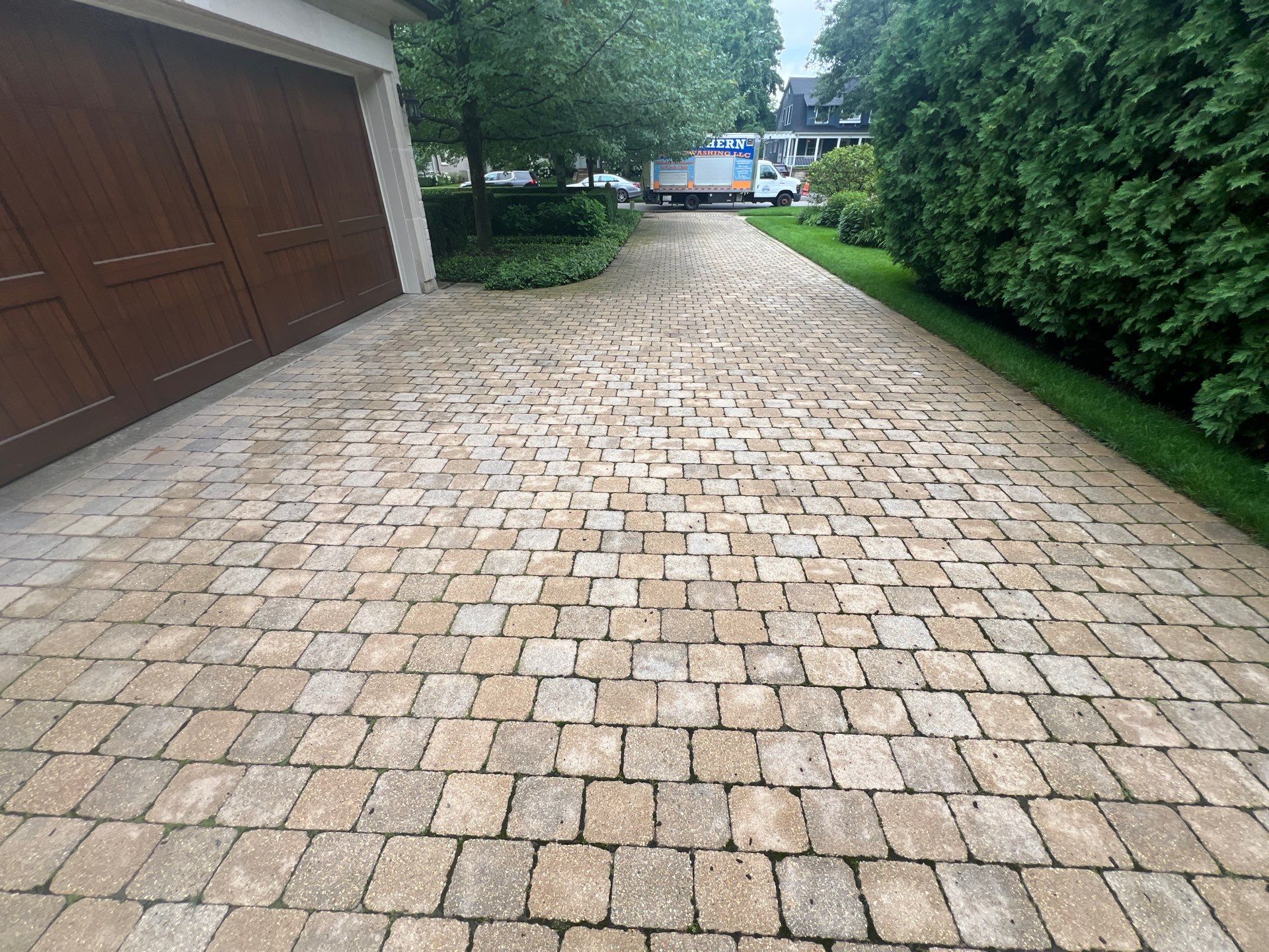 Brick paver clean, sand and seal.  using Surebond SB-1300 by Northern Power Washing LLC.