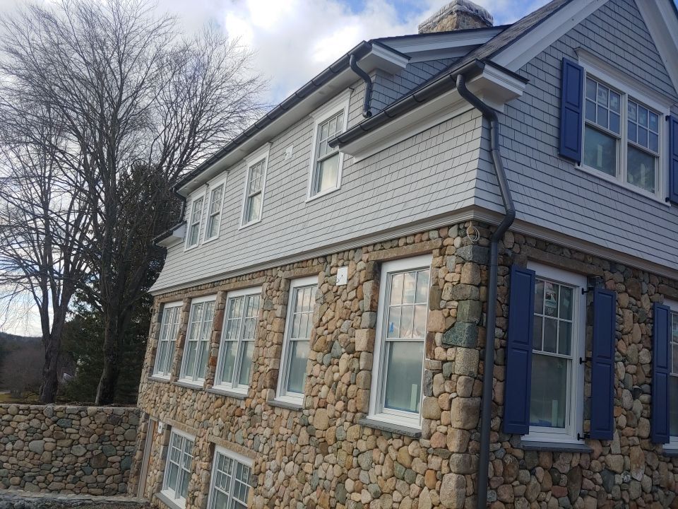 Gutter Installation using Half Round Aluminum Gutter in Natick, MA by Gutter Pro Enterprises