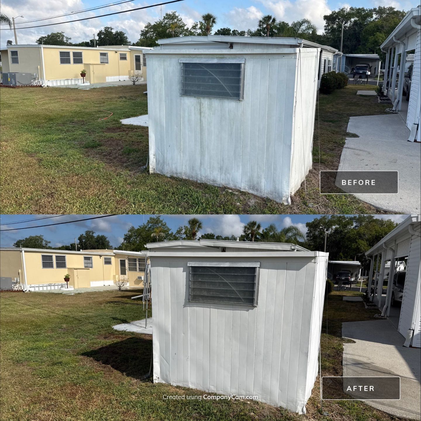 Mobile Home Soft Wash & TPO Roof Cleaning in Leisure Lake Mobile Home Park – Palmetto, FL by Sunshine AquaWash
