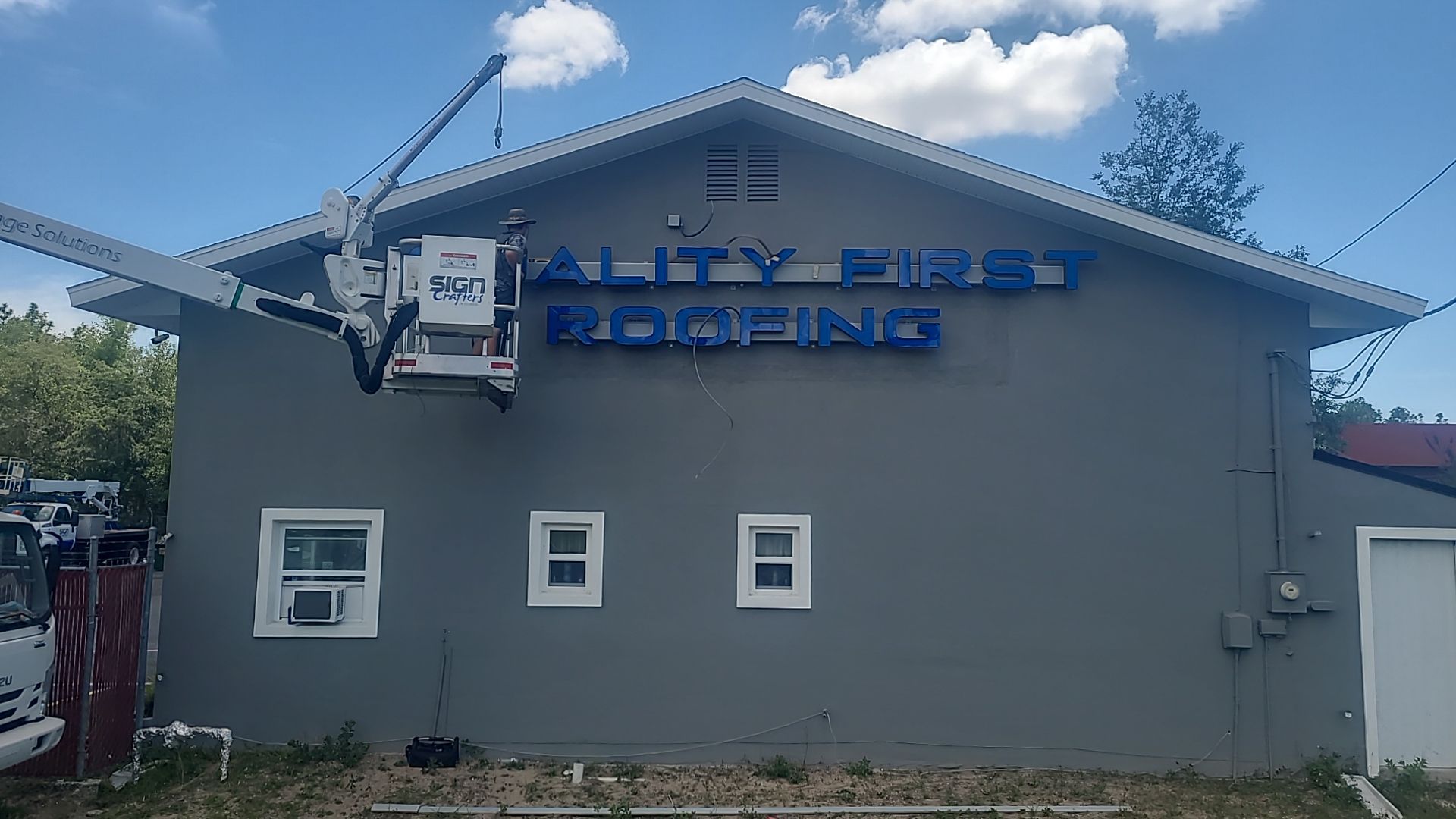 Channel Letters for Quality First Roofing by SignCrafters