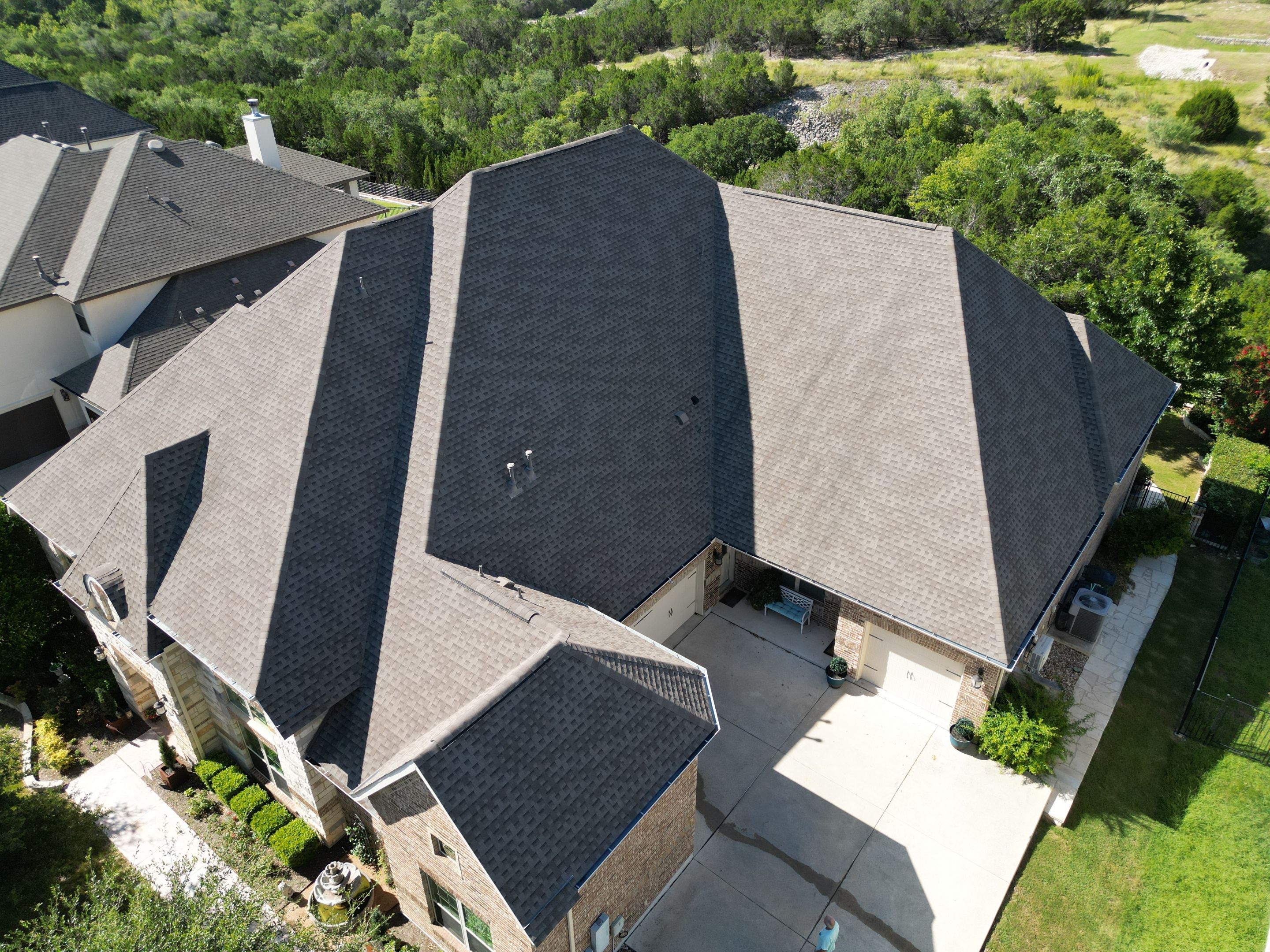 Residential Roof Replacement using GAF - HDZ - Weathered Wood by Action Exteriors Austin