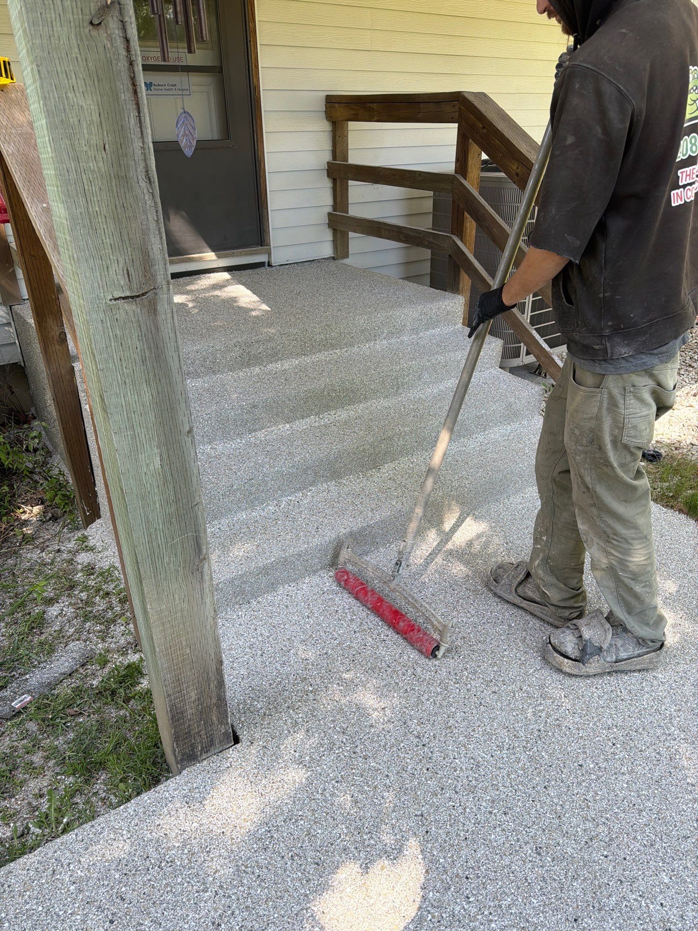 Quartzite Hybrid Concrete Patio and Walkway Coating in Priest River by Croc Coatings, LLC