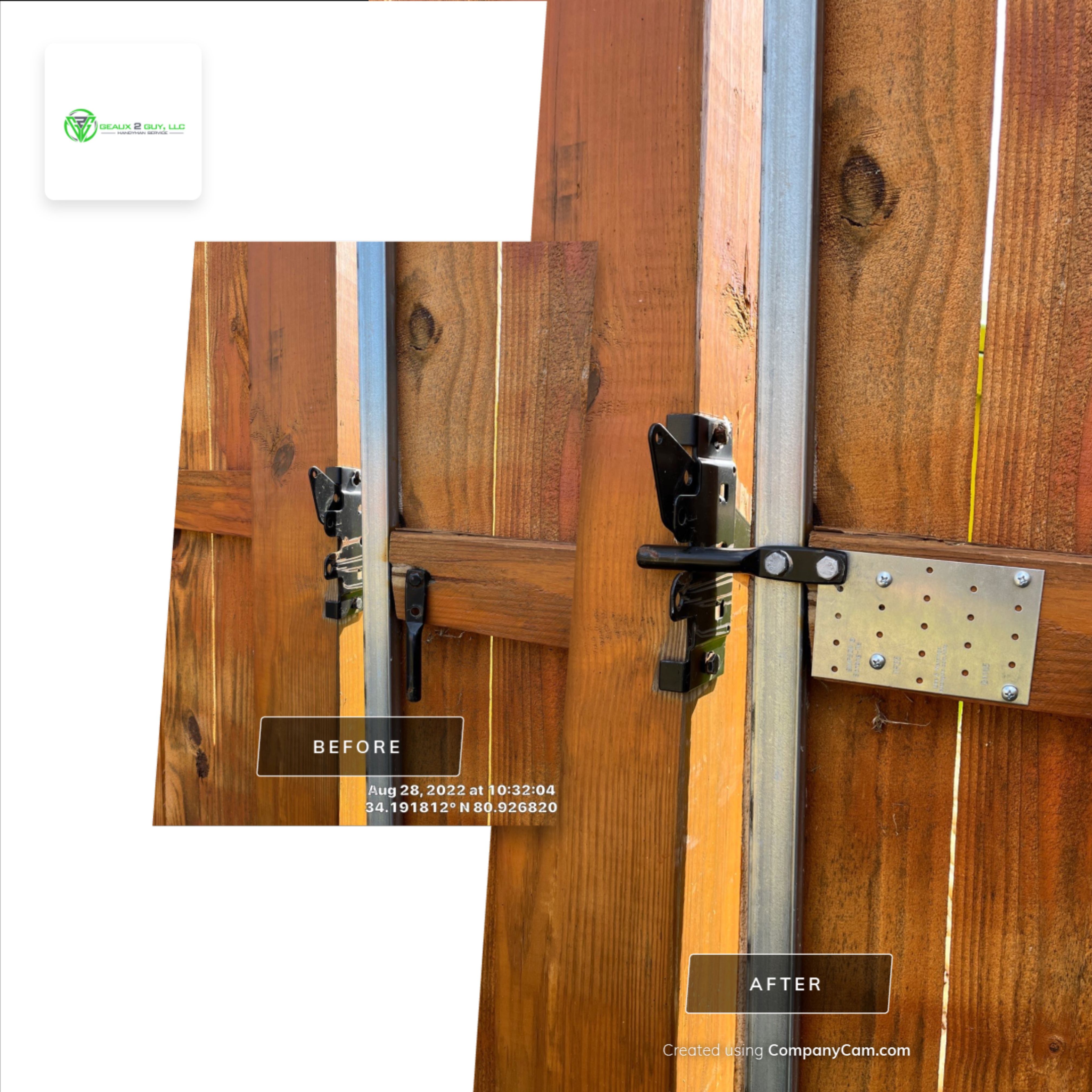 Gate latch repair by Geaux 2 Guy, LLC