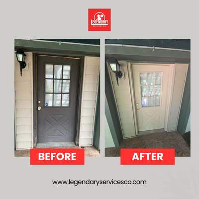 Exterior Entry Door and Garage Door Painting by Legendary Services Company LLC.
